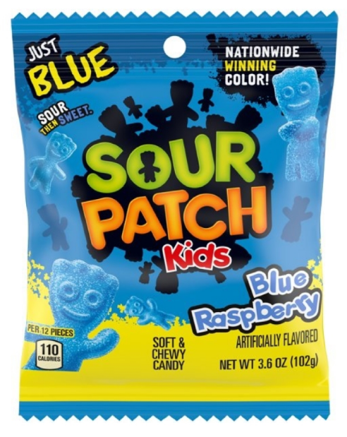 SOUR PATCH KIDS 102 GR BLUE RASPBERRY PEG BAG