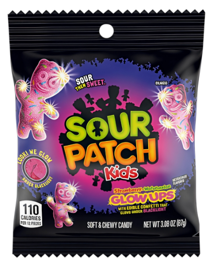 SOUR PATCH KIDS 87 GR GLOW UPS STRAWBERRY WATERMELON
