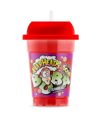 WARHEADS 400 ML BOBA SOUR STRAWBERRY
