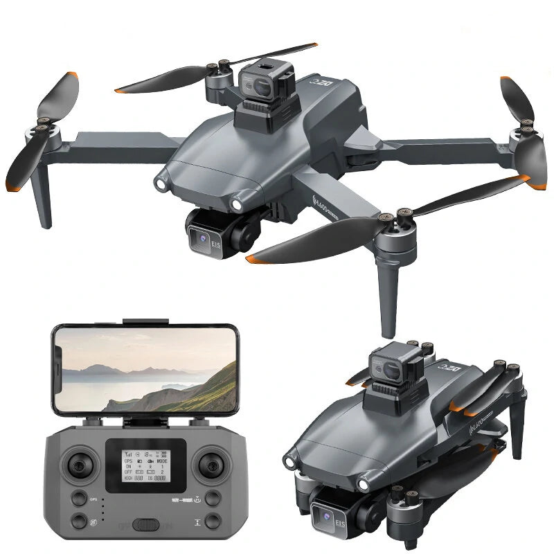 2026-os 4K professzionális HD dupla kamerás új L600 PRO MAX GPS drón, 5 km hatótávval, 3 tengelyes gimballal, 360° akadályelkerüléssel, brushless motoros quadkopter játék