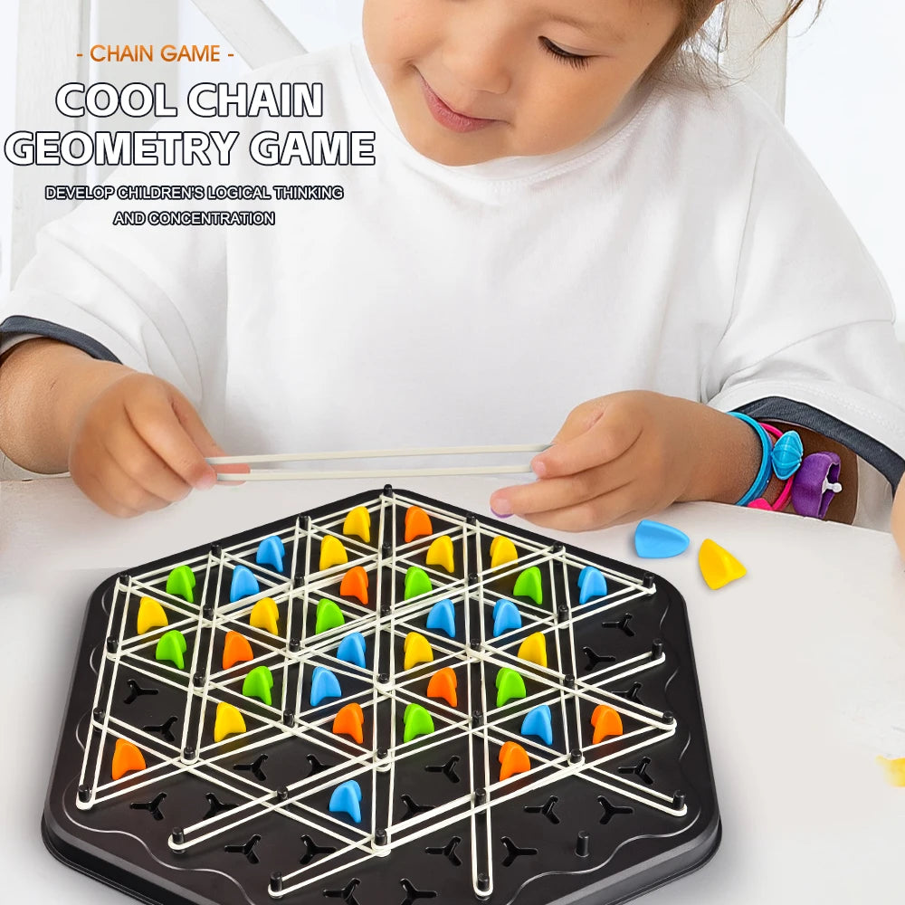 Triangle Link Chess Tabletop Puzzle Game Family Parent-Child Interactive Game Logical Thinking Training Educational Toy