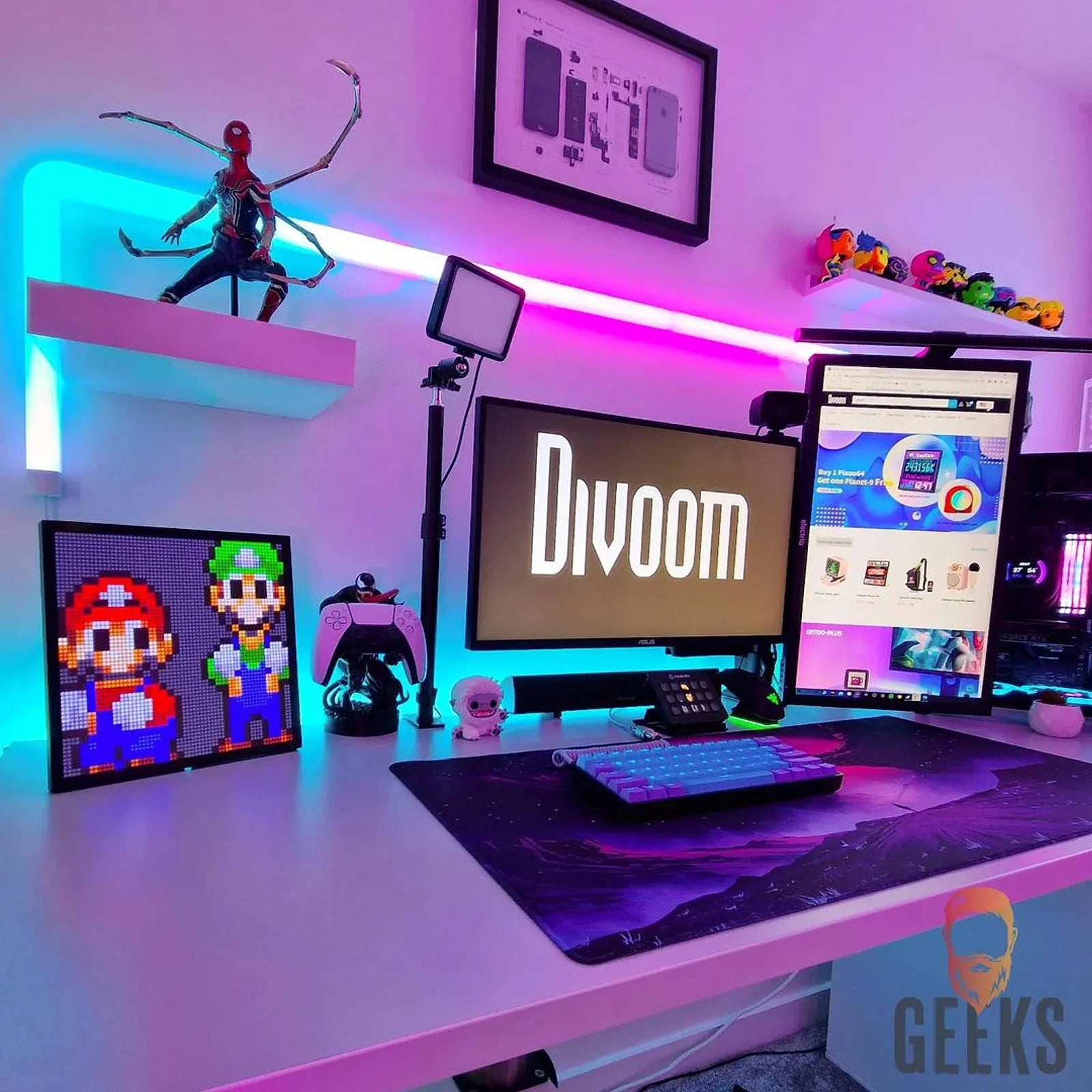 Divoom Pixoo64Ⅱ 64X64 Pixel Art LED Display Social Media Counter