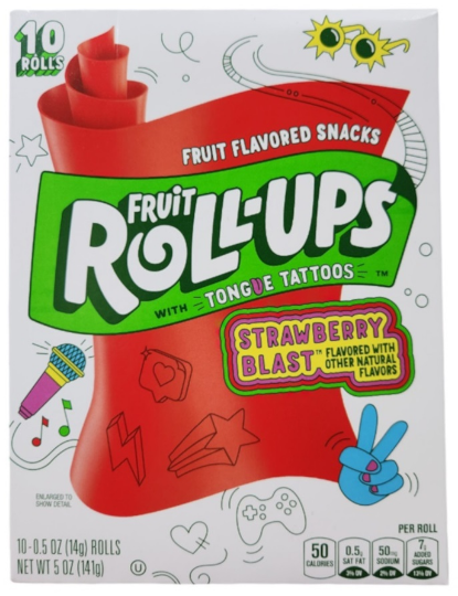 FRUIT ROLL UPS 14 GR STRAWBERRY SENSATION