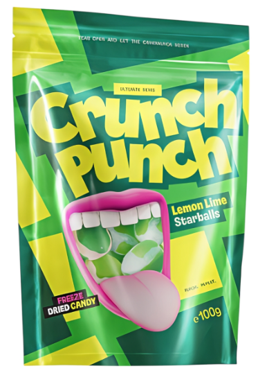 CRUNCH PUNCH 100 GR LEMON LIME STARBALLS