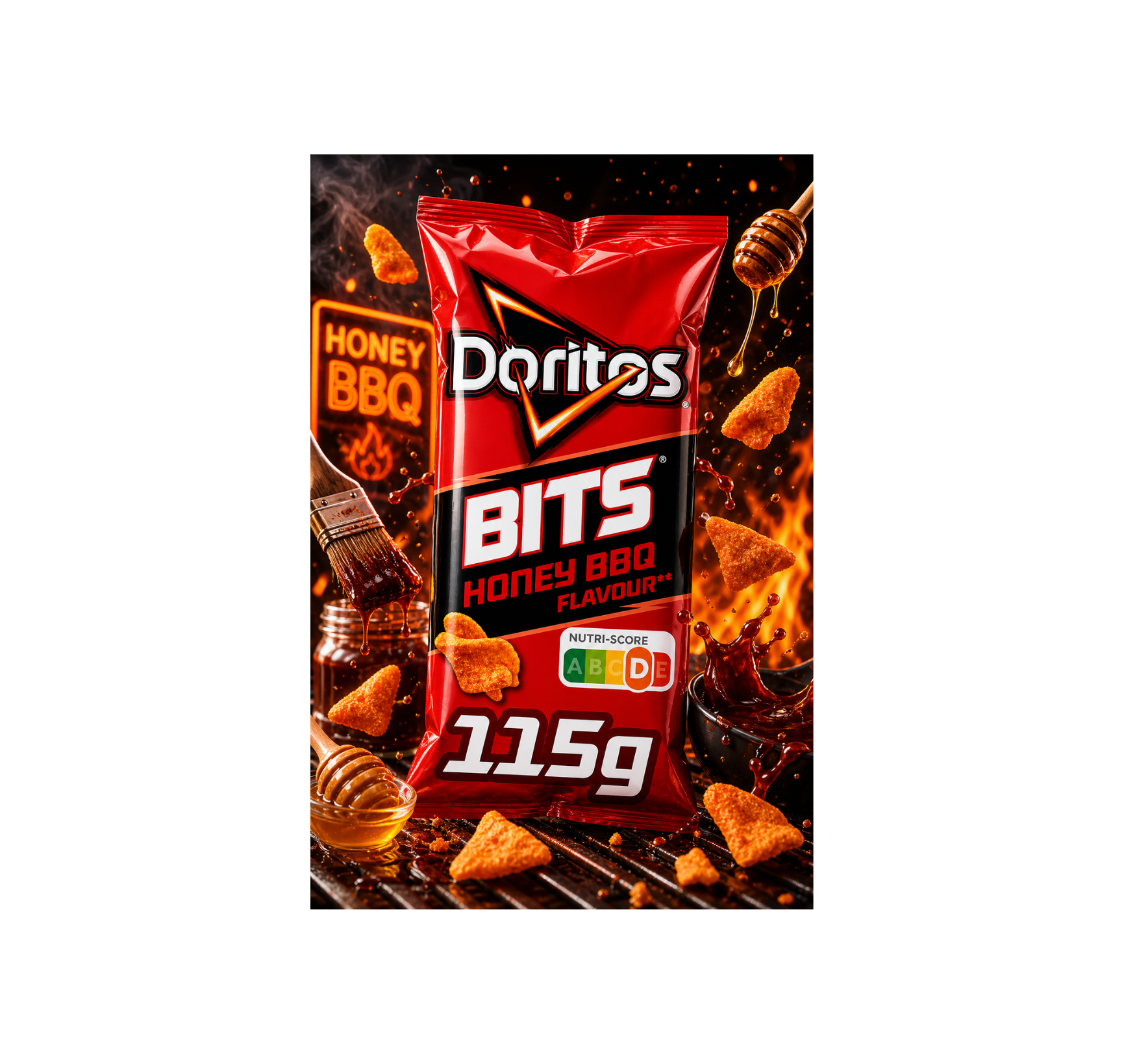 Doritos Bits Honey BBQ 115g – Édes-füstös BBQ ízű mini chips