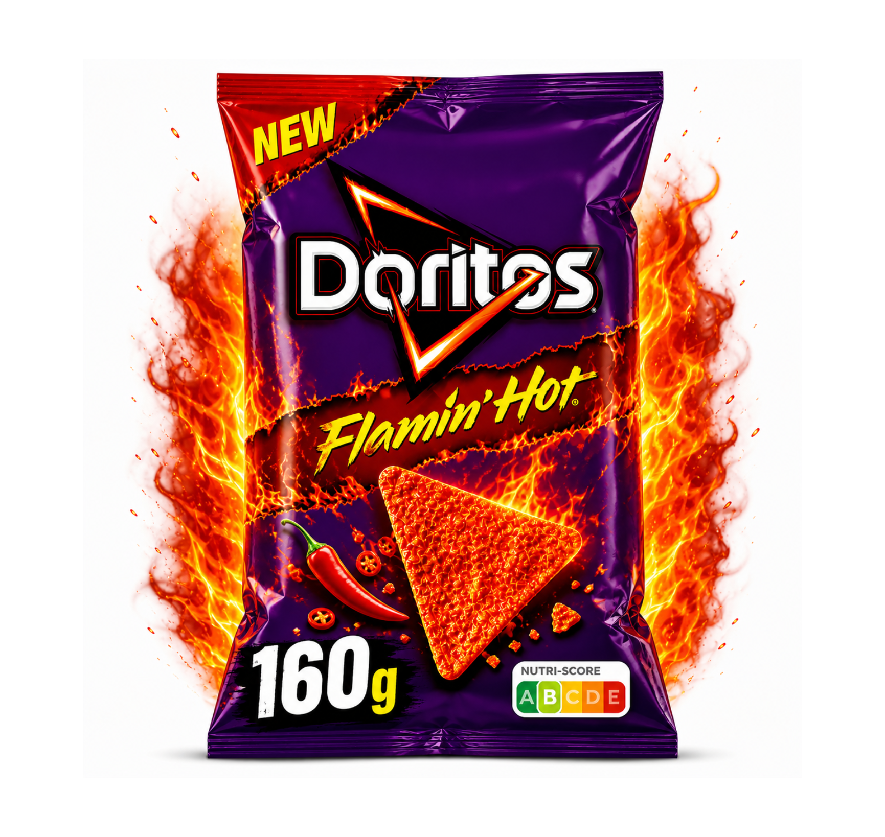 Doritos Flamin’ Hot 160g – Extra csípős tortilla chips (tüzes ízélmény)
