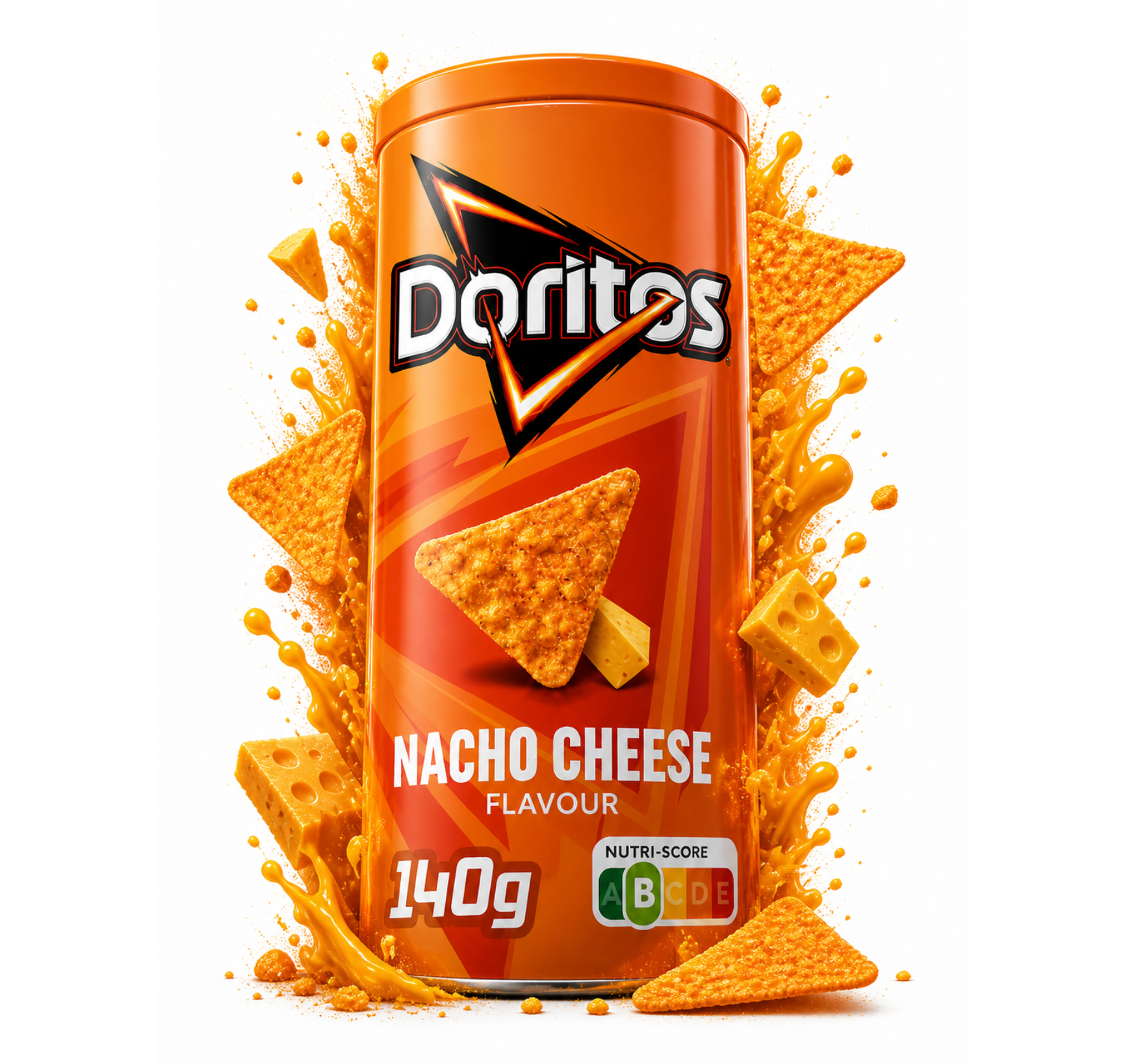 Doritos Nacho Cheese Stax 140g – Sajtos tortilla chips hengeres dobozban