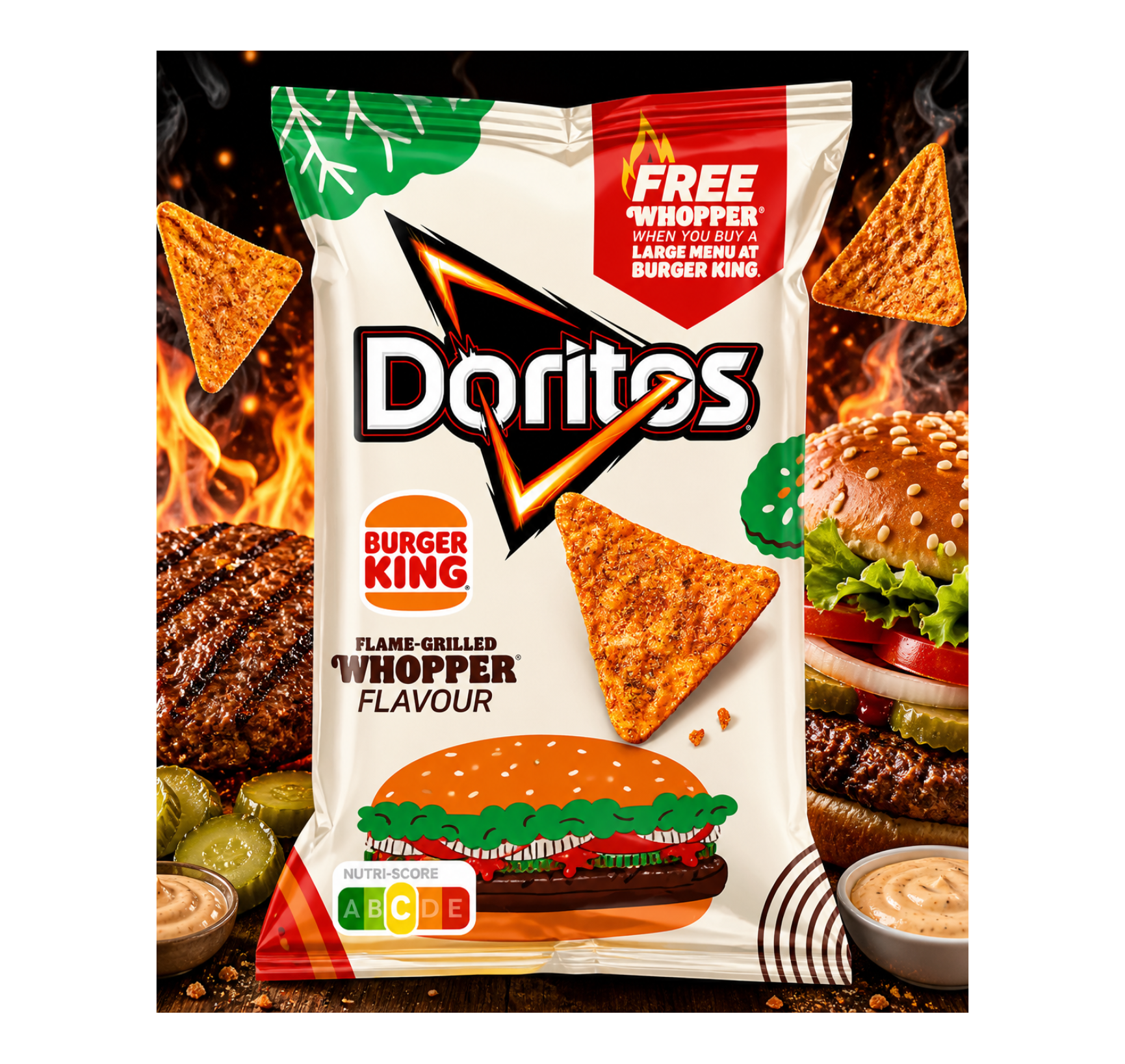 Doritos Burger King Whopper Flavour – Flame-Grilled burger ízű tortilla chips