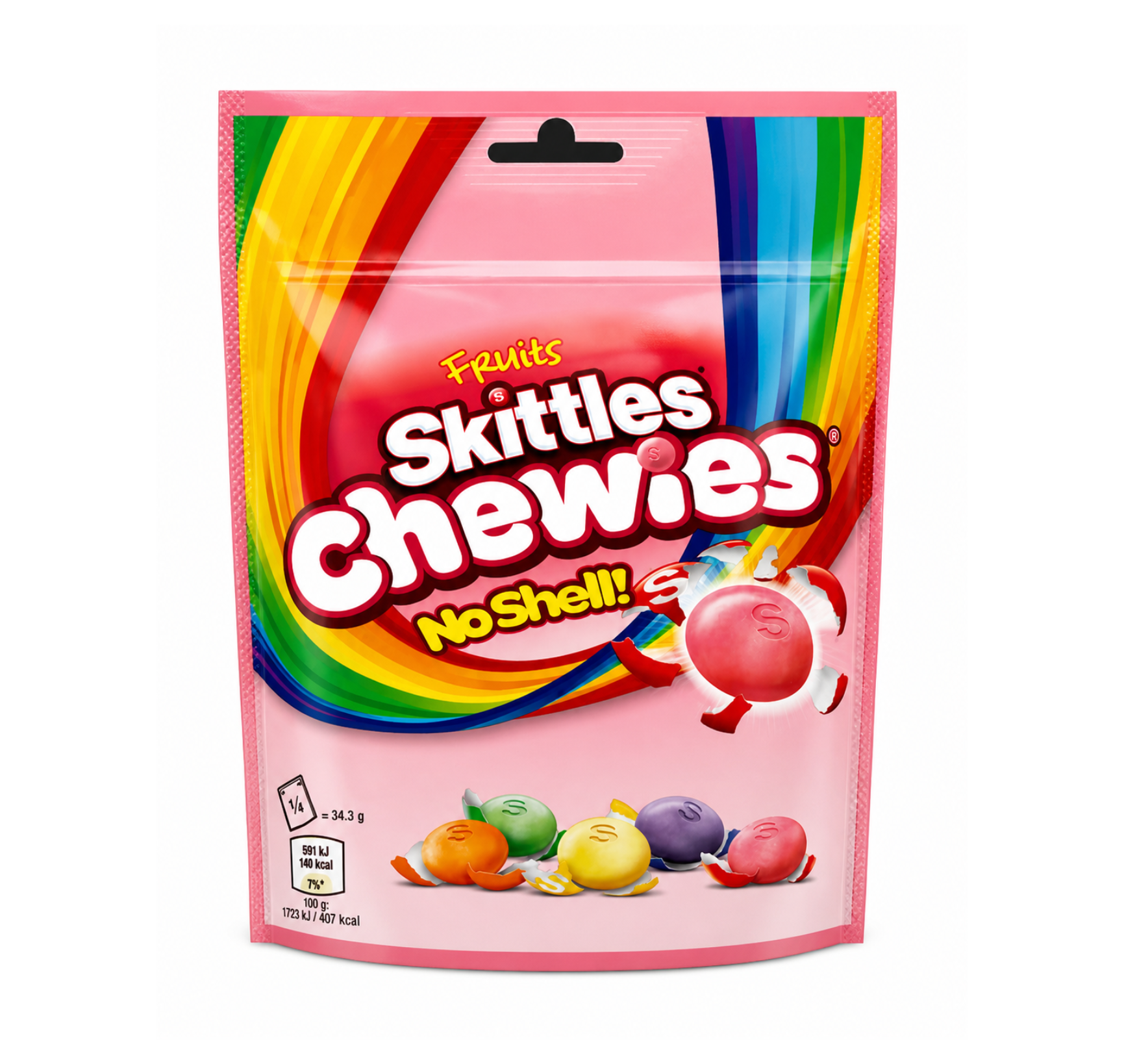 Skittles Chewies No Shell 137g – Rágós Skittles cukorka héj nélkül