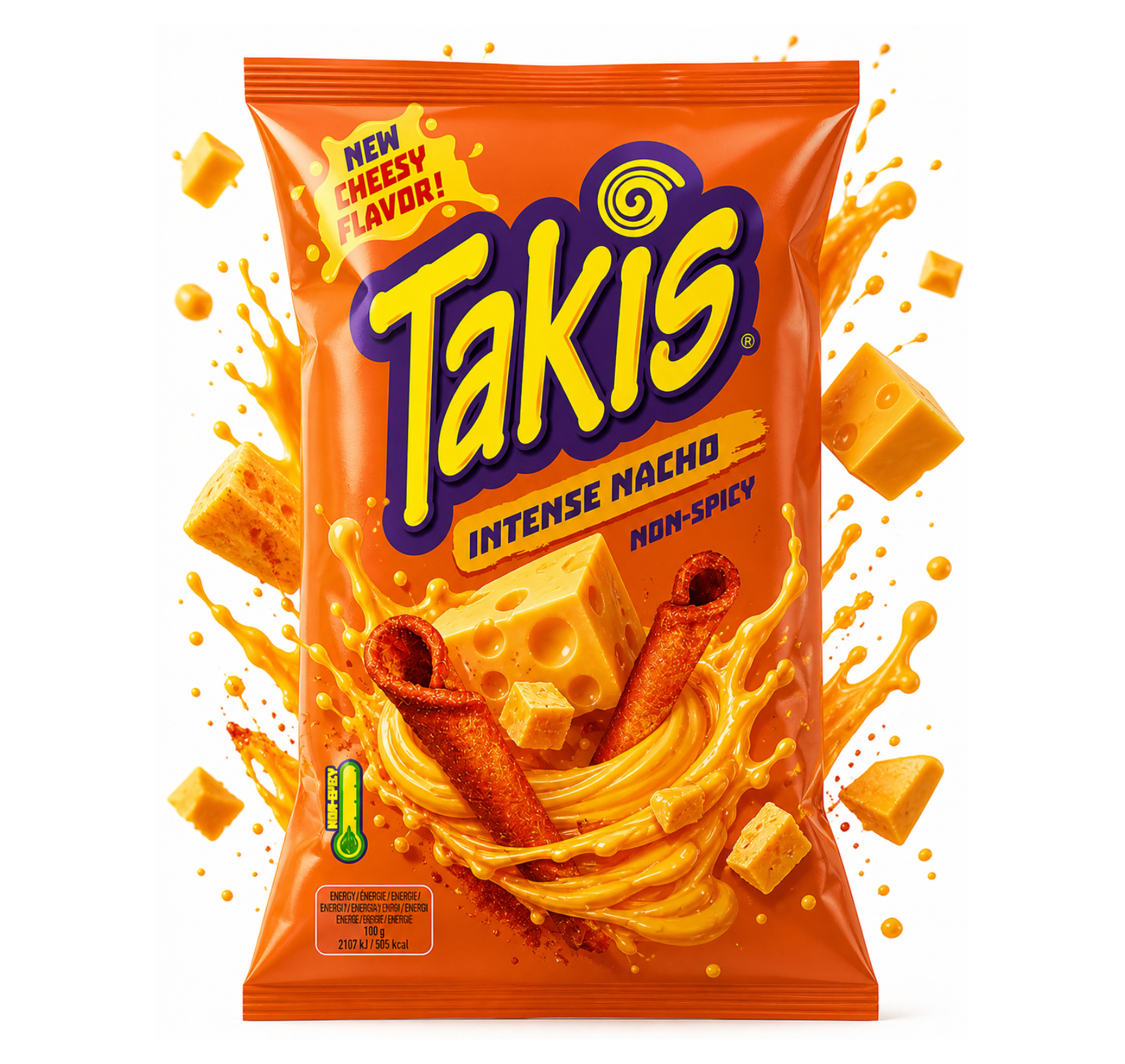 Takis Intense Nacho – Sajtos tortilla chips (nem csípős)