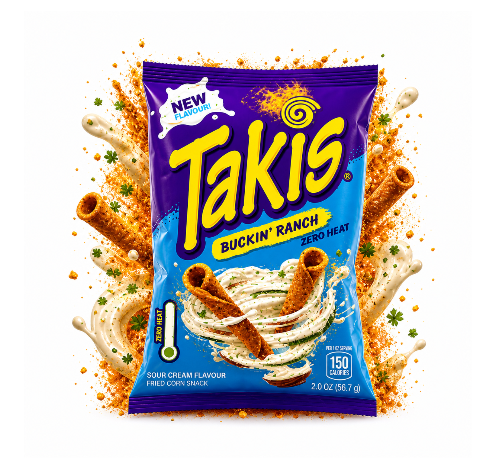 Takis Buckin’ Ranch – Ranch ízű tortilla chips (Zero Heat)