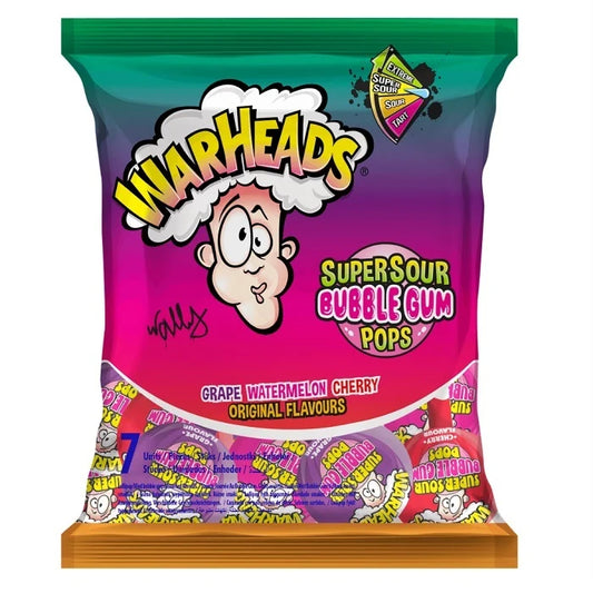 Warheads Super Sour Bubblegum Pops