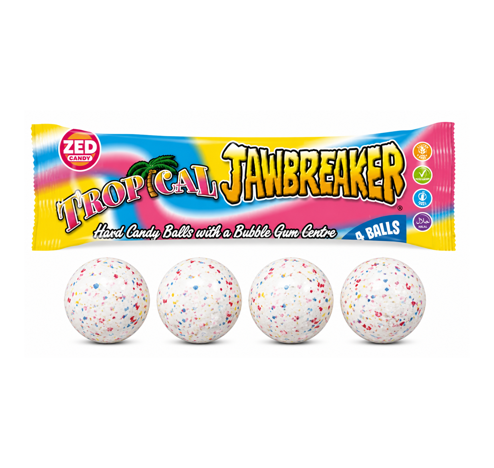 ZED Candy Tropical Jawbreaker – Trópusi ízű kemény cukorka rágógumi középpel