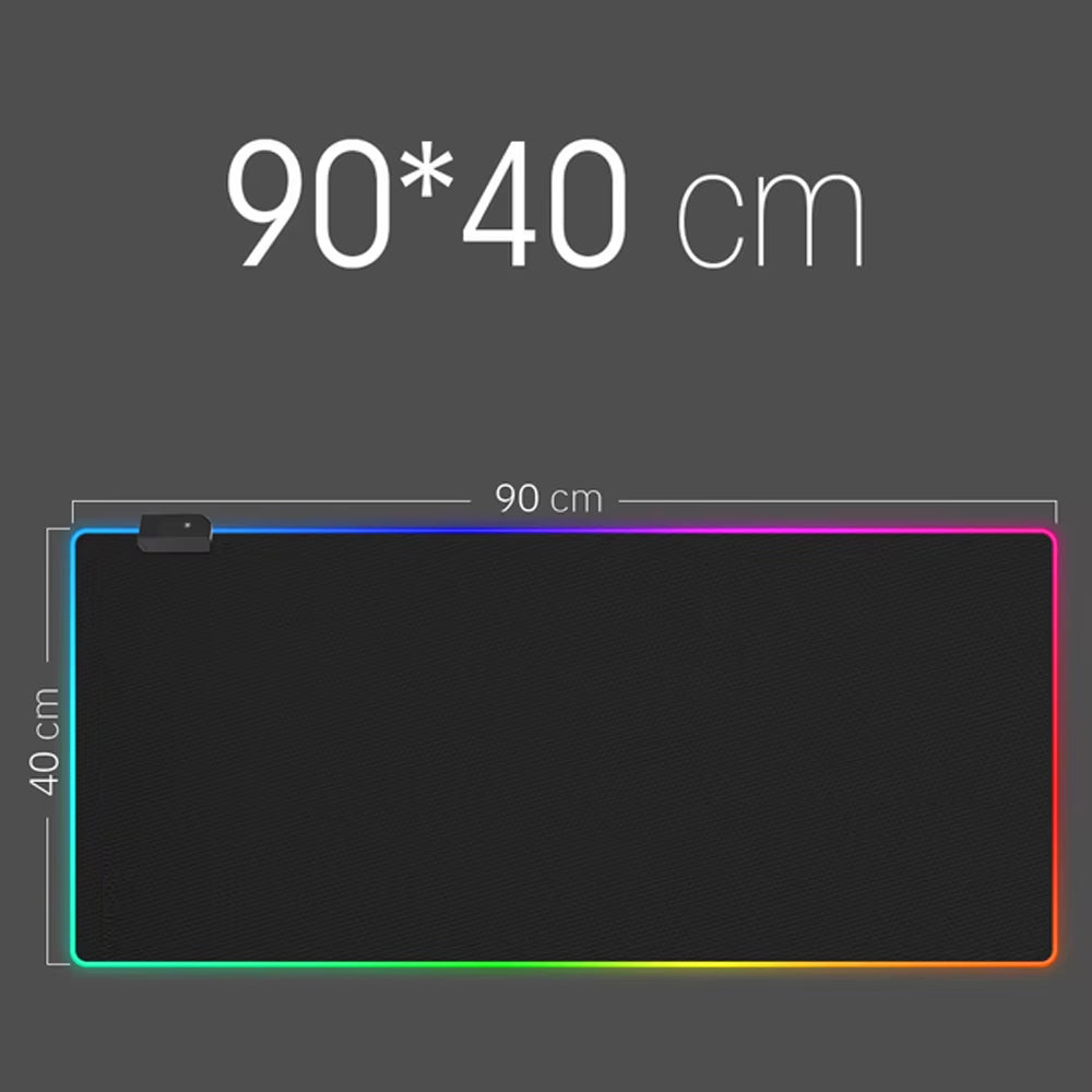 RGB Gaming Mouse Pad LED Light Keyboard Cover Desk Mat Colorful Mouse Pad Waterproof Multi-Size PC Computer Carpet with Backlit