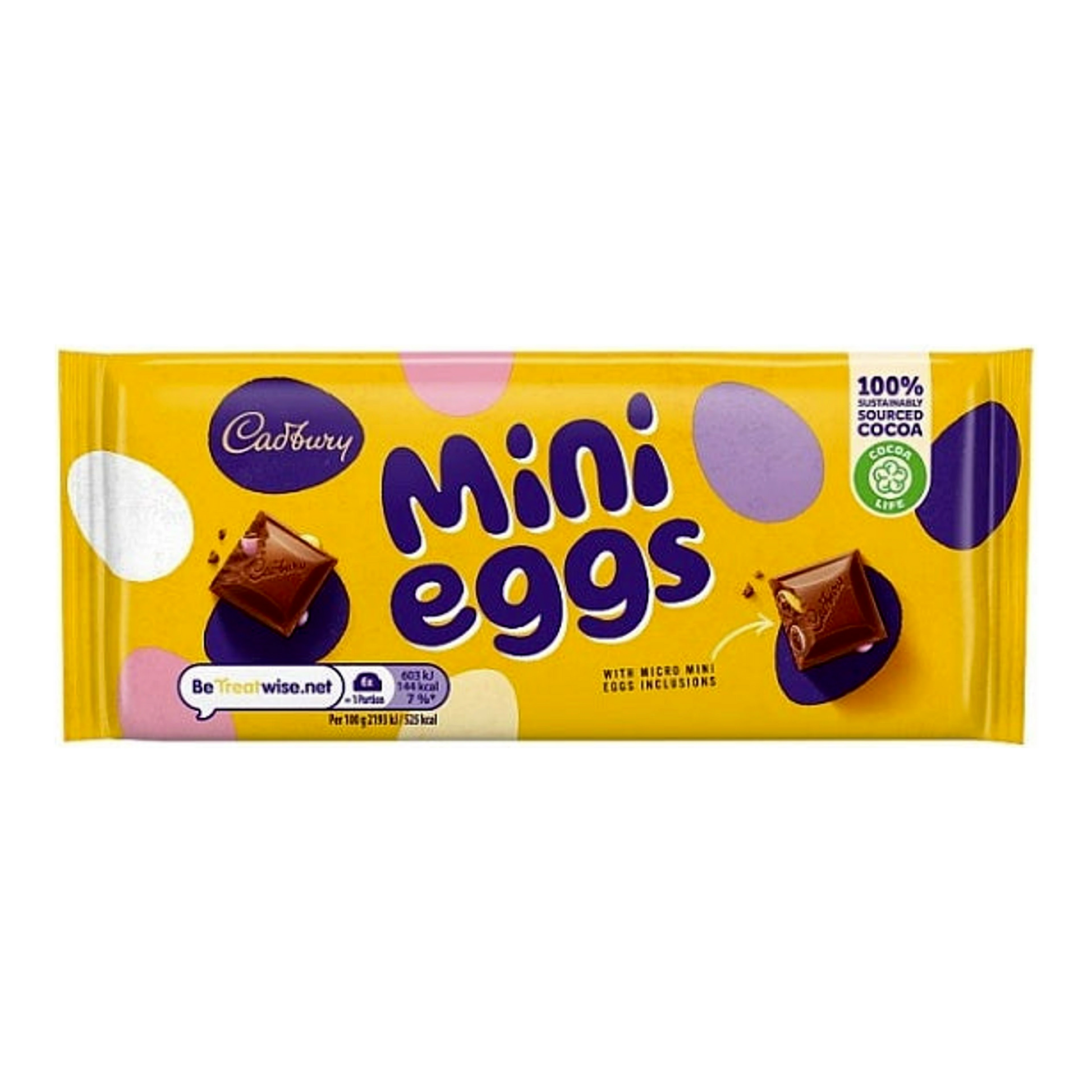 Cadbury Mini Egg Bar 110 g - krémes csokoládé roppanós meglepetéssel import termékfotó Candyland Tata