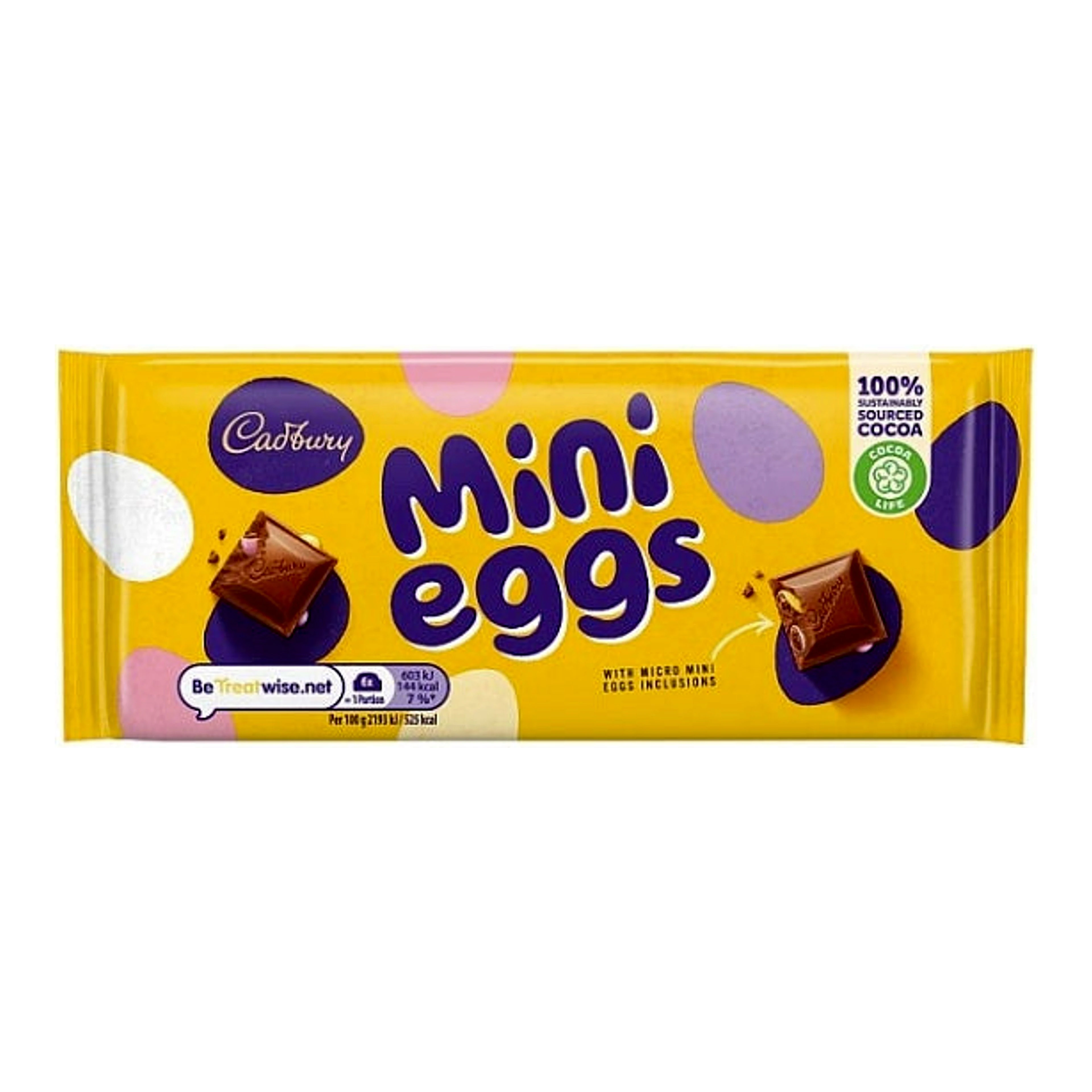 Cadbury Mini Egg Bar 110 g - krémes csokoládé roppanós meglepetéssel import termékfotó Candyland Tata