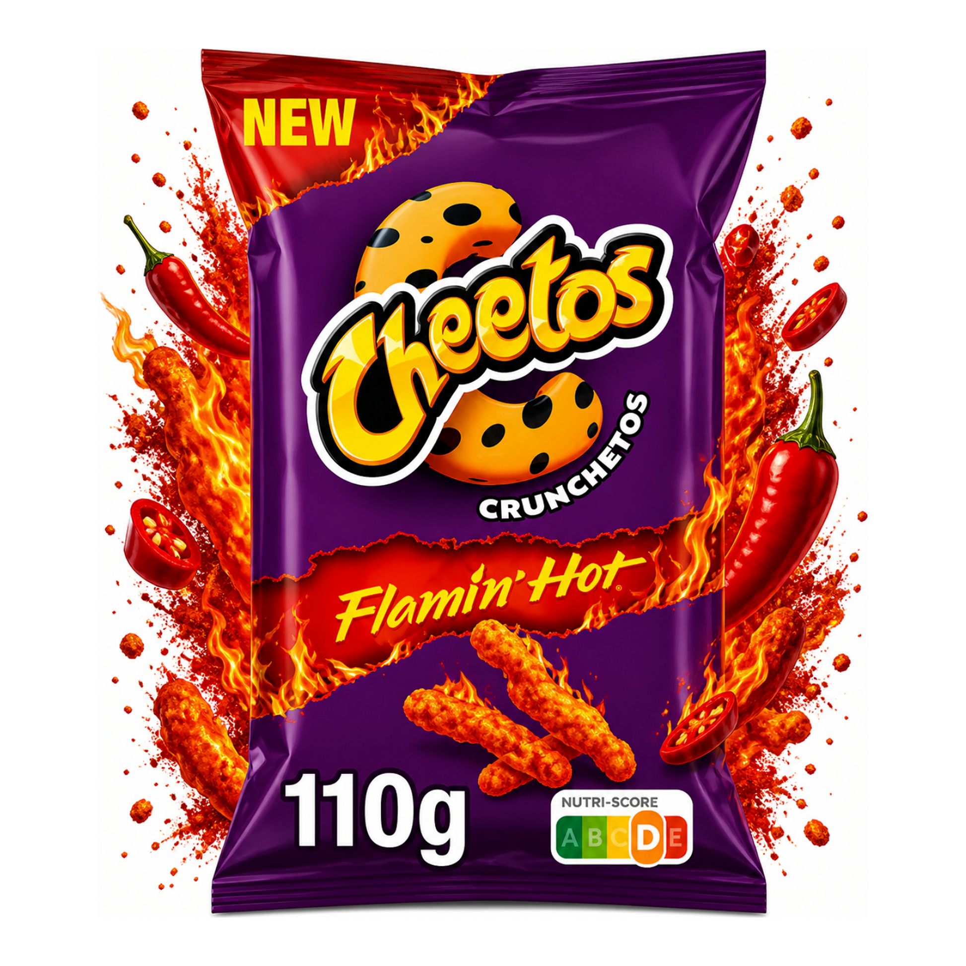 Cheetos Crunchetos Flamin’ Hot 110 g - Extra csípős ropogós kukoricás snack import termékfotó Candyland Tata - 2. kép
