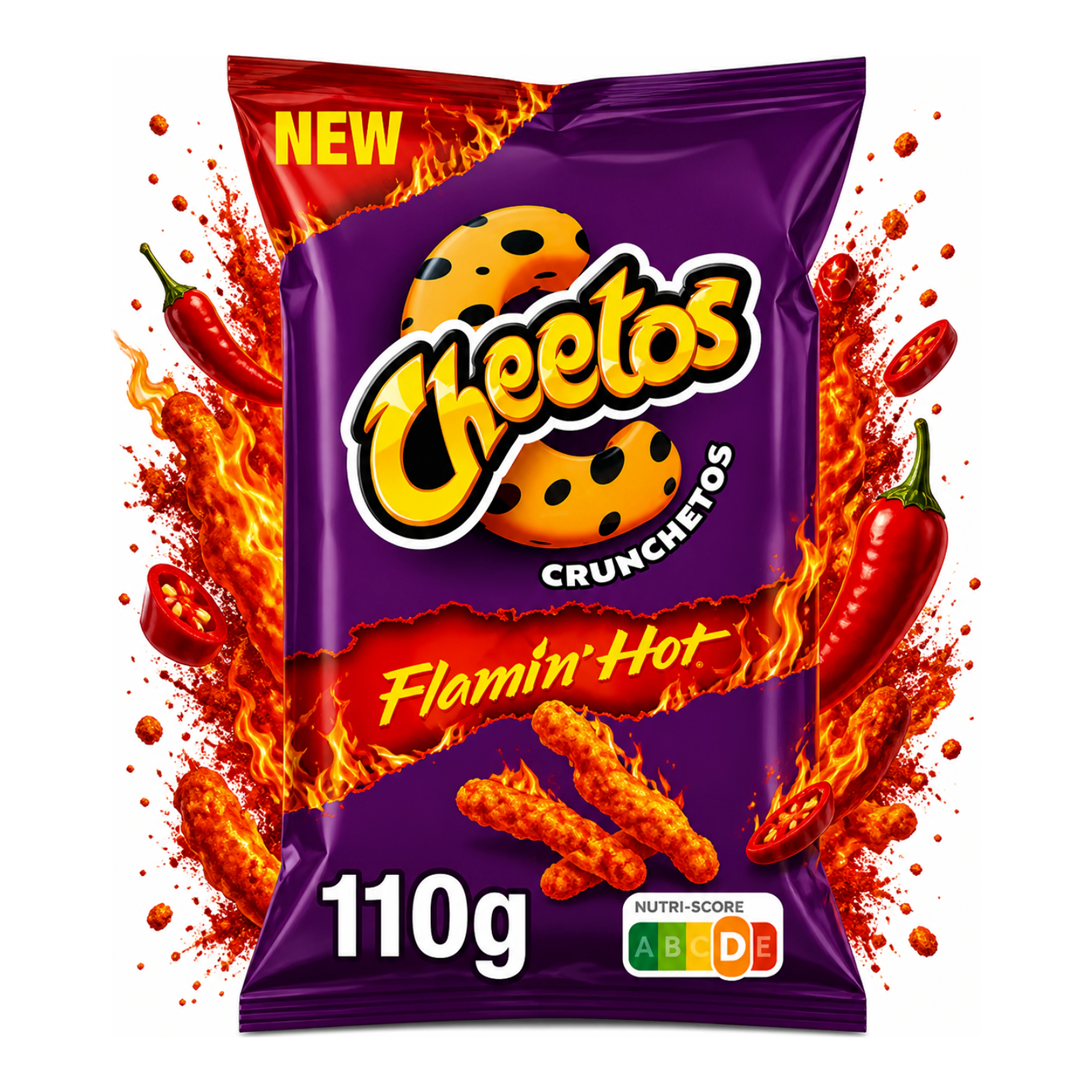Cheetos Crunchetos Flamin’ Hot 110 g - Extra csípős ropogós kukoricás snack import termékfotó Candyland Tata - 2. kép