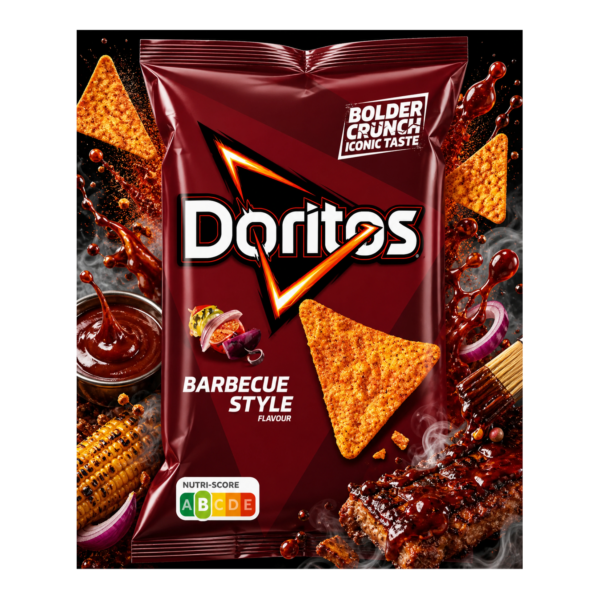 Doritos Barbecue Style - Füstös BBQ tortilla chips import termékfotó Candyland Tata - 2. kép