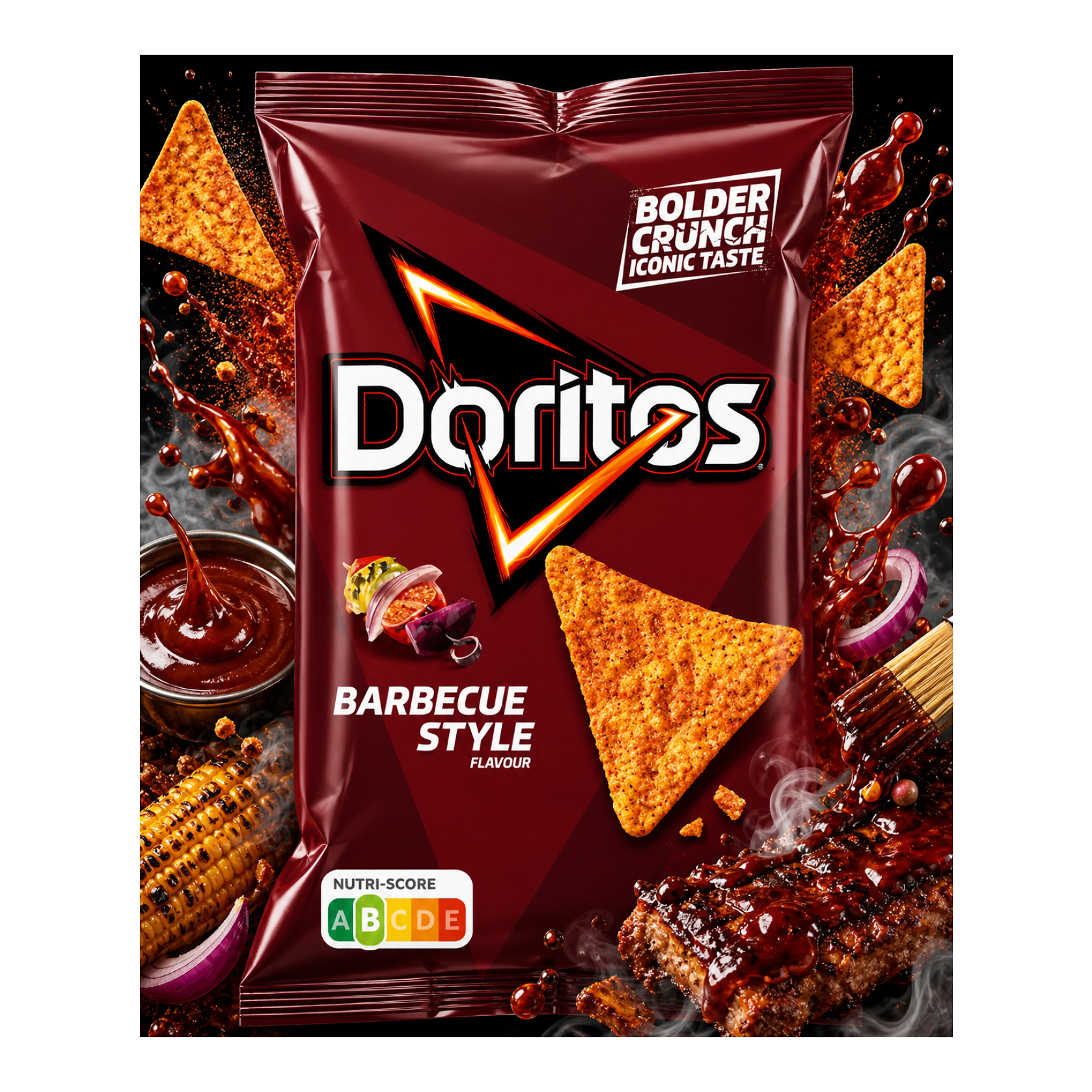 Doritos Barbecue Style - Füstös BBQ tortilla chips import termékfotó Candyland Tata - 2. kép