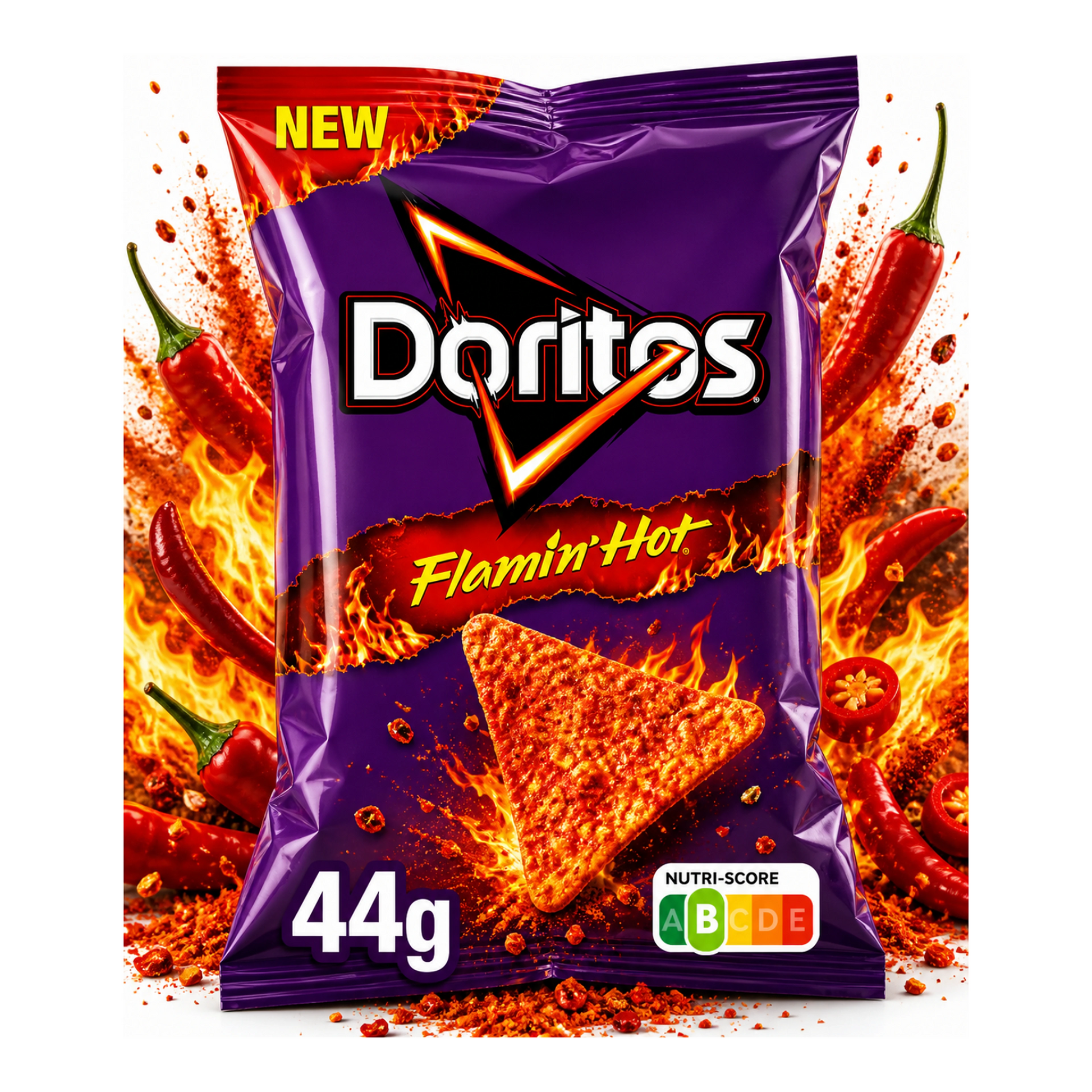 Doritos Flamin’ Hot 44 g - Extra csípős tortilla chips import termékfotó Candyland Tata - 2. kép