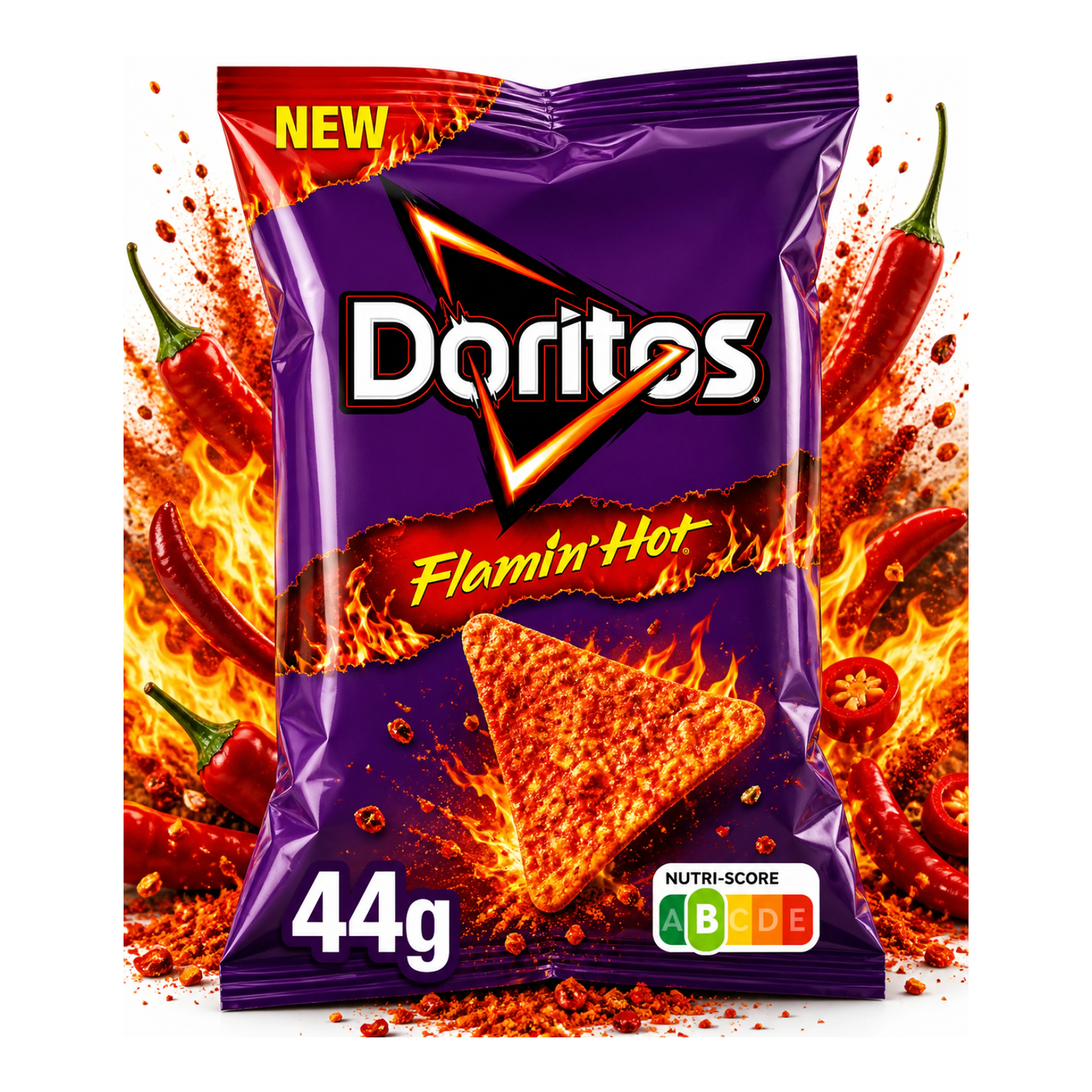 Doritos Flamin’ Hot 44 g - Extra csípős tortilla chips import termékfotó Candyland Tata - 2. kép