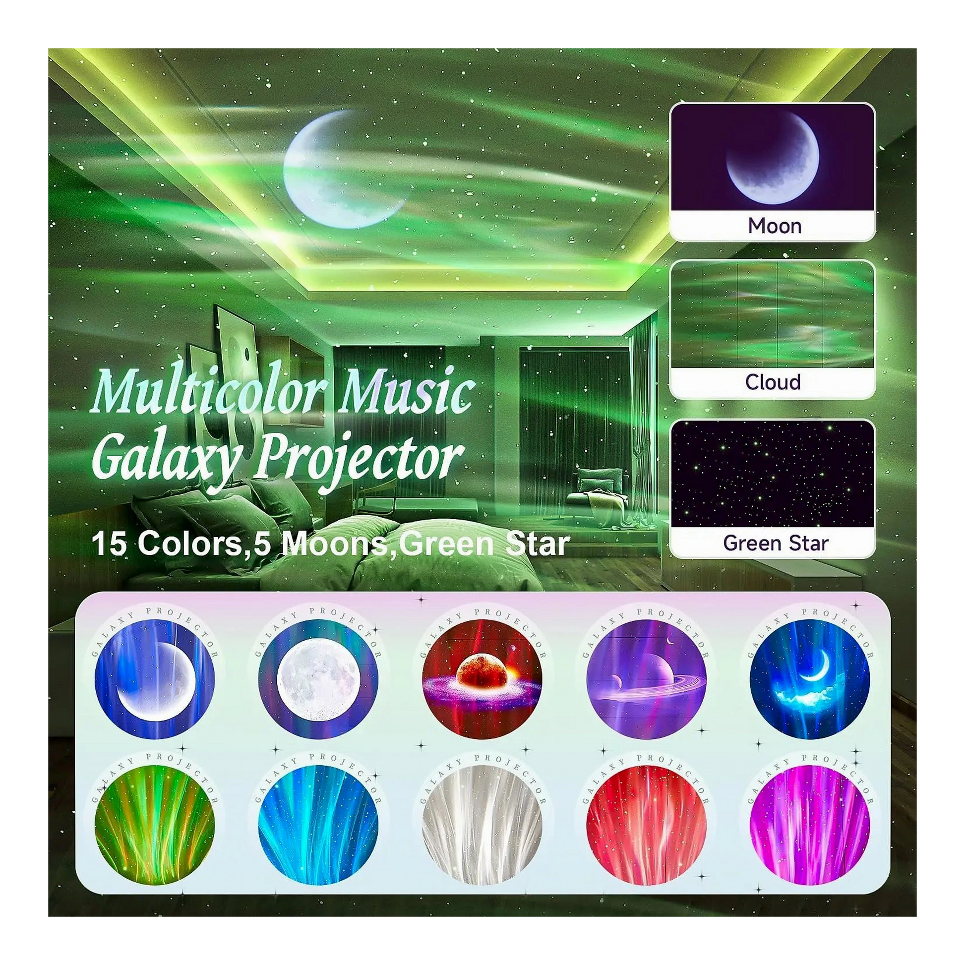 Galaxis projektor auróra hangulatfény import termékfotó Candyland Tata