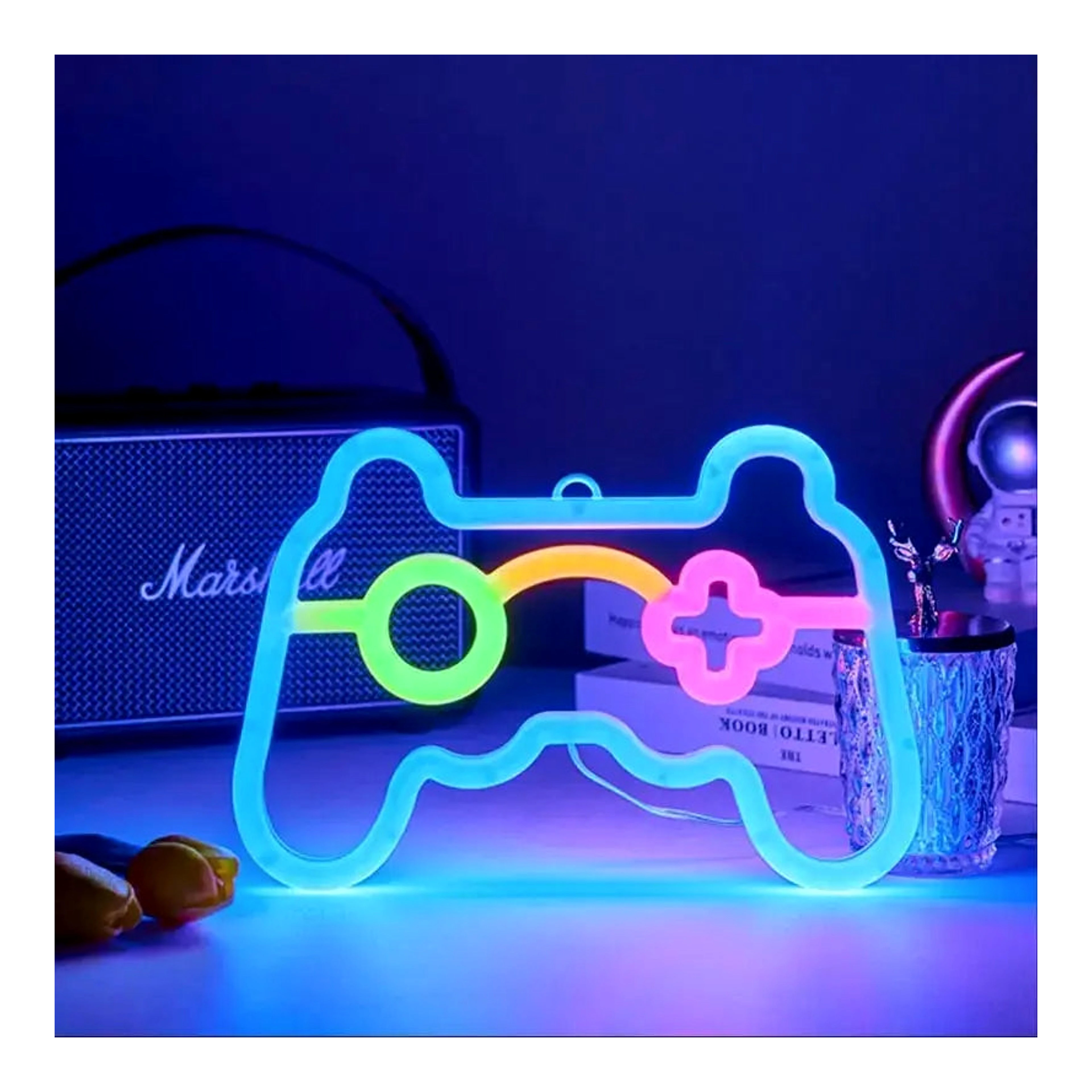 Gamepad neon LED fény gamer szobába import termékfotó Candyland Tata - 3. kép