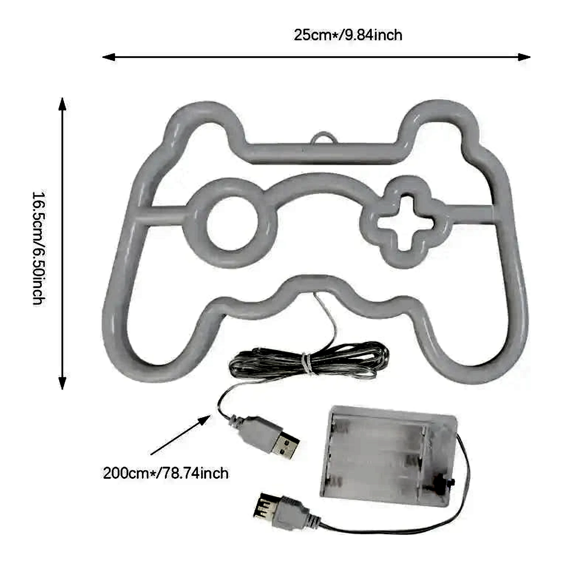 Gamepad neon LED fény gamer szobába import termékfotó Candyland Tata - 7. kép