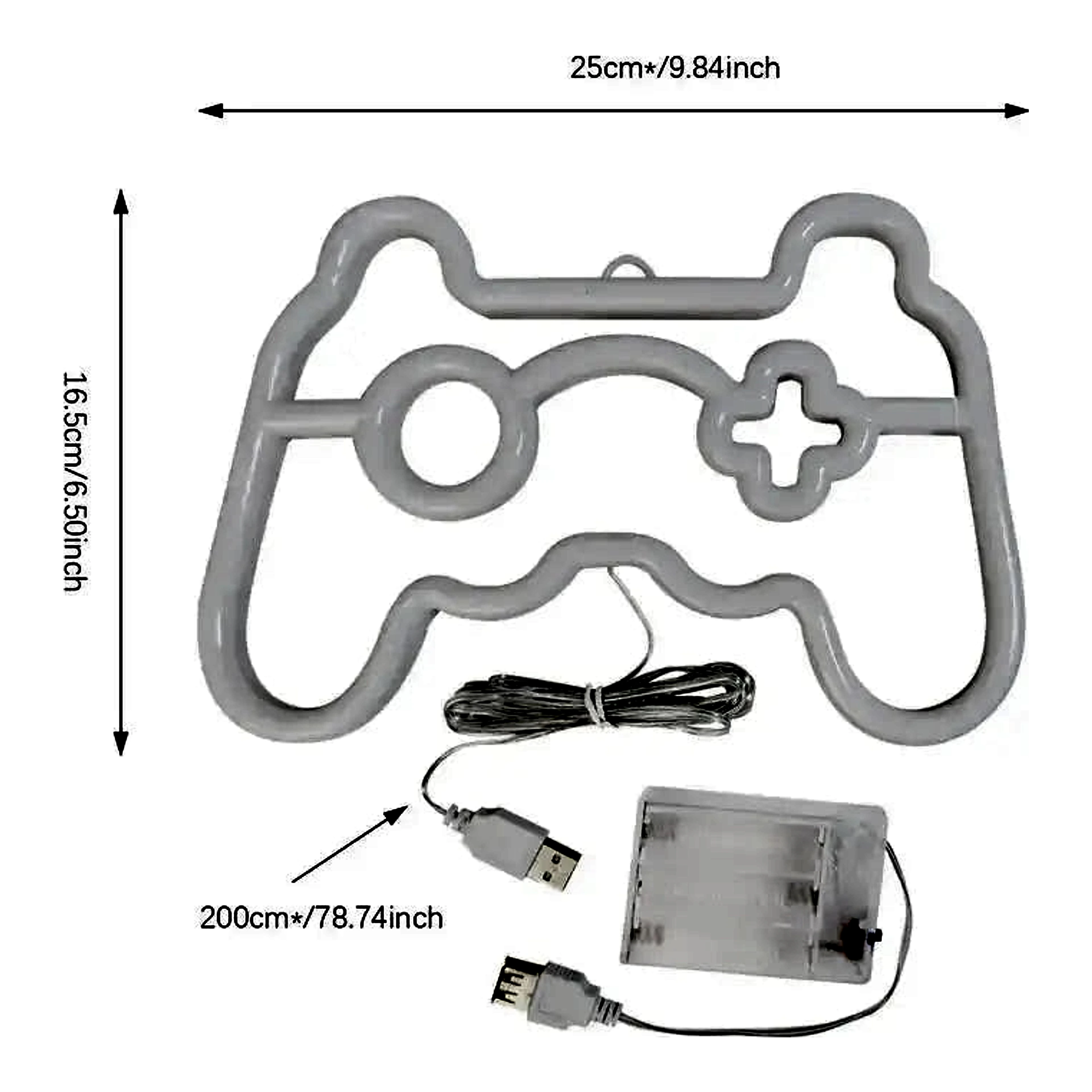 Gamepad neon LED fény gamer szobába import termékfotó Candyland Tata - 7. kép