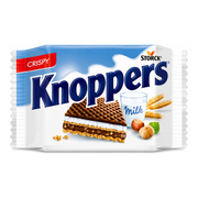 Knoppers Crispy Milk - Tejes mogyorós ropogós szelet import termékfotó Candyland Tata