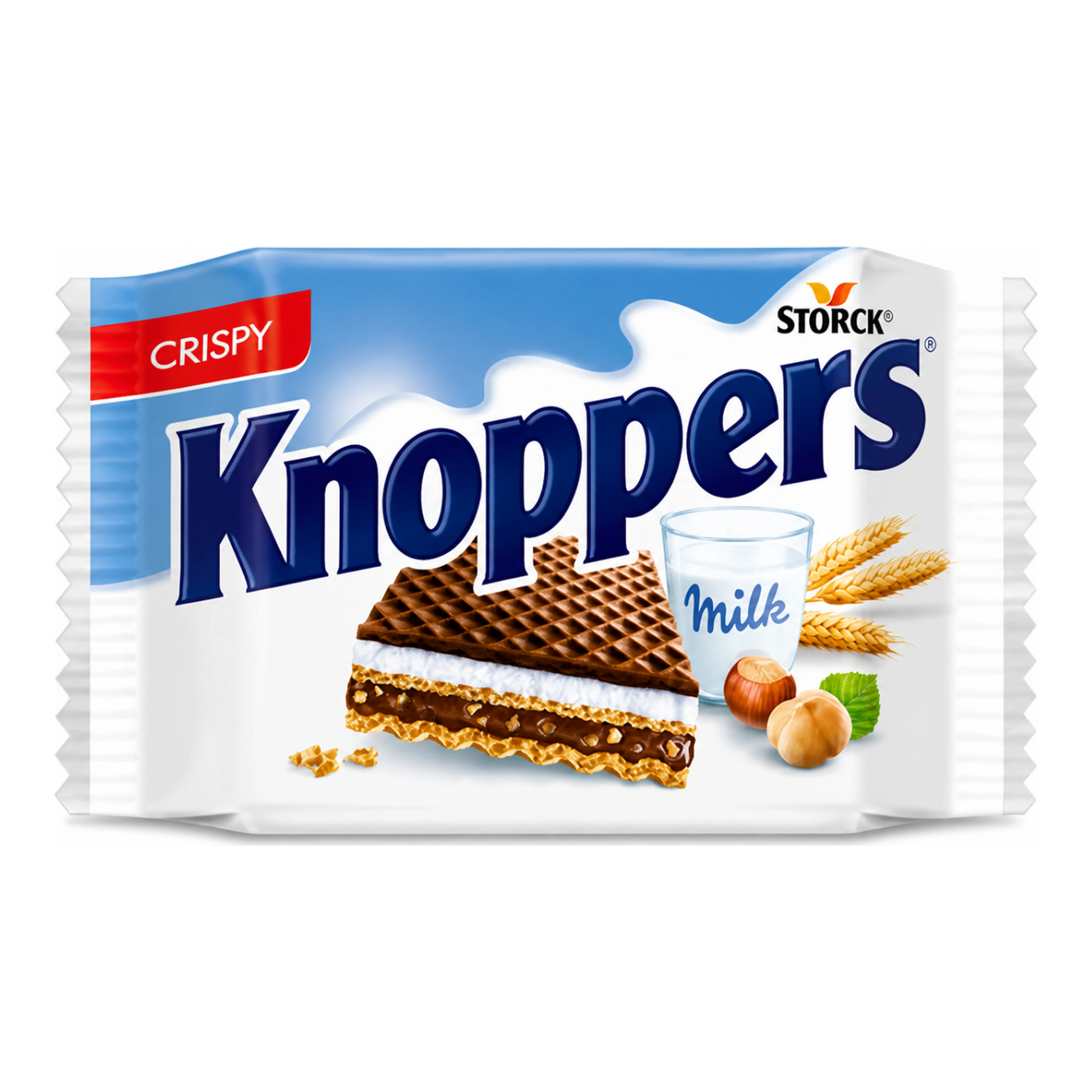 Knoppers Crispy Milk - Tejes mogyorós ropogós szelet import termékfotó Candyland Tata