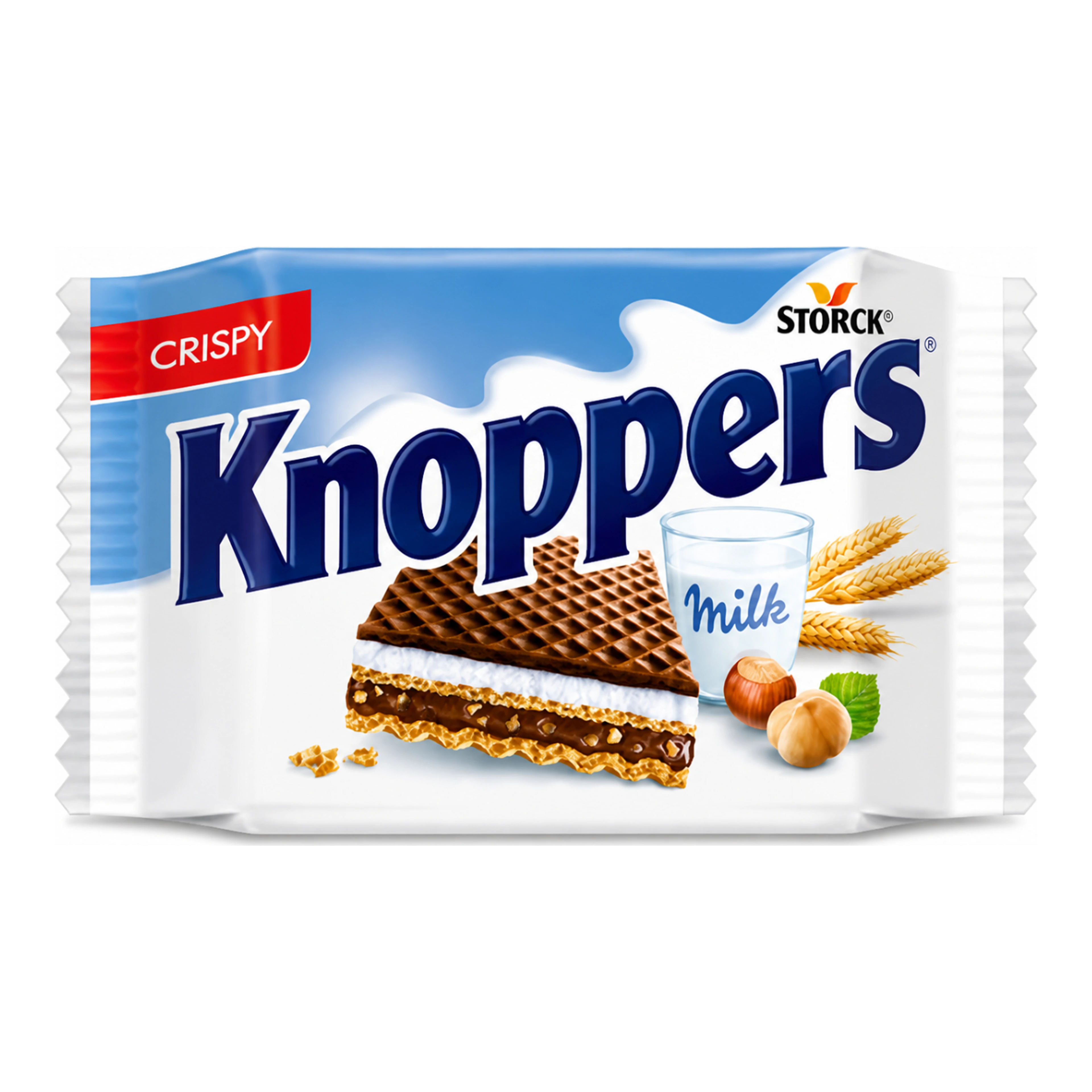 Knoppers Crispy Milk - Tejes mogyorós ropogós szelet import termékfotó Candyland Tata
