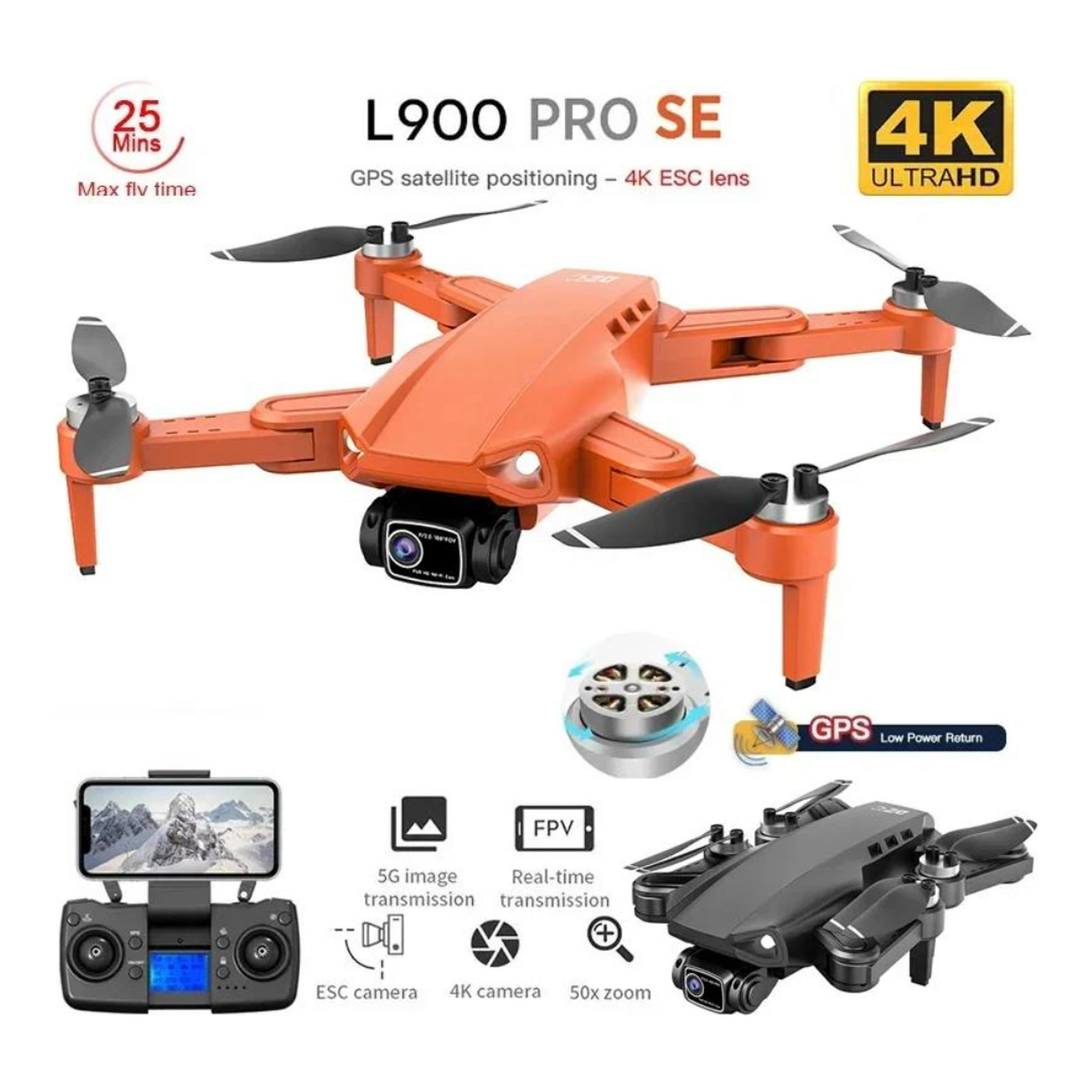 L900 Pro SE Max GPS drón 4K kamerával import termékfotó Candyland Tata