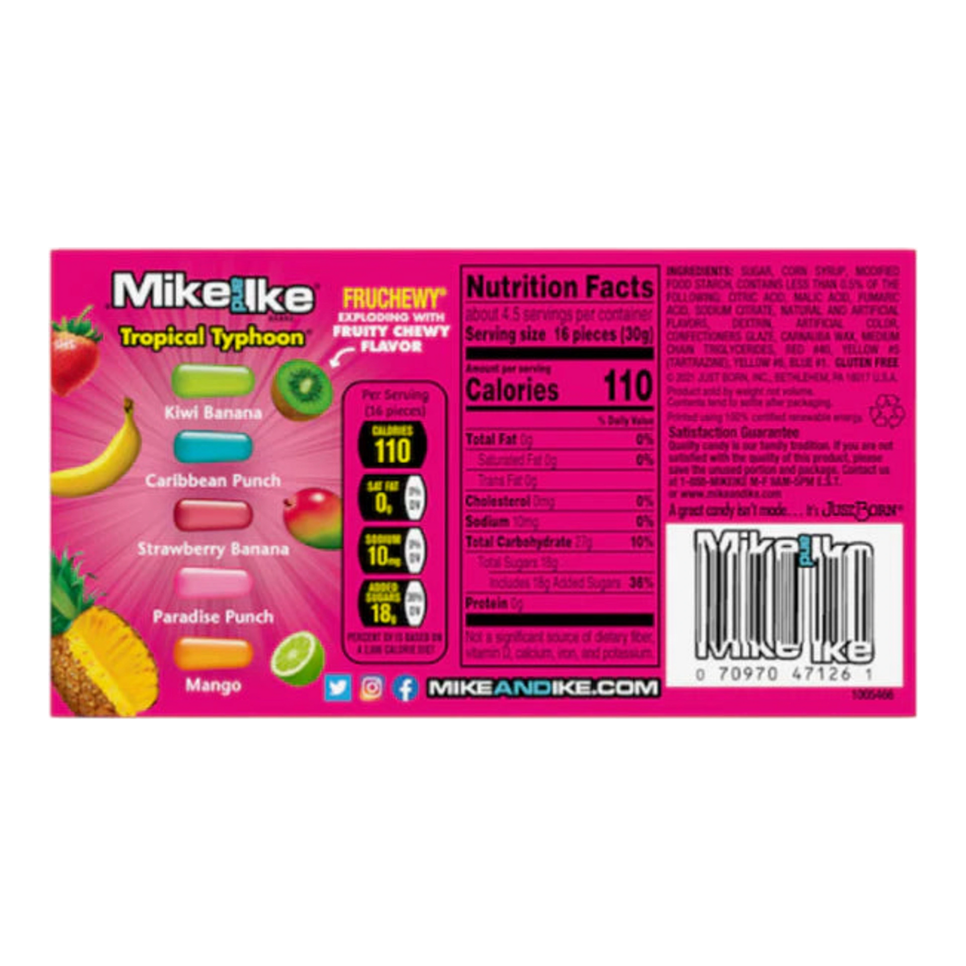 Mike & Ike Tropical Typhoon Theater Box 120 g import termékfotó Candyland Tata - 2. kép