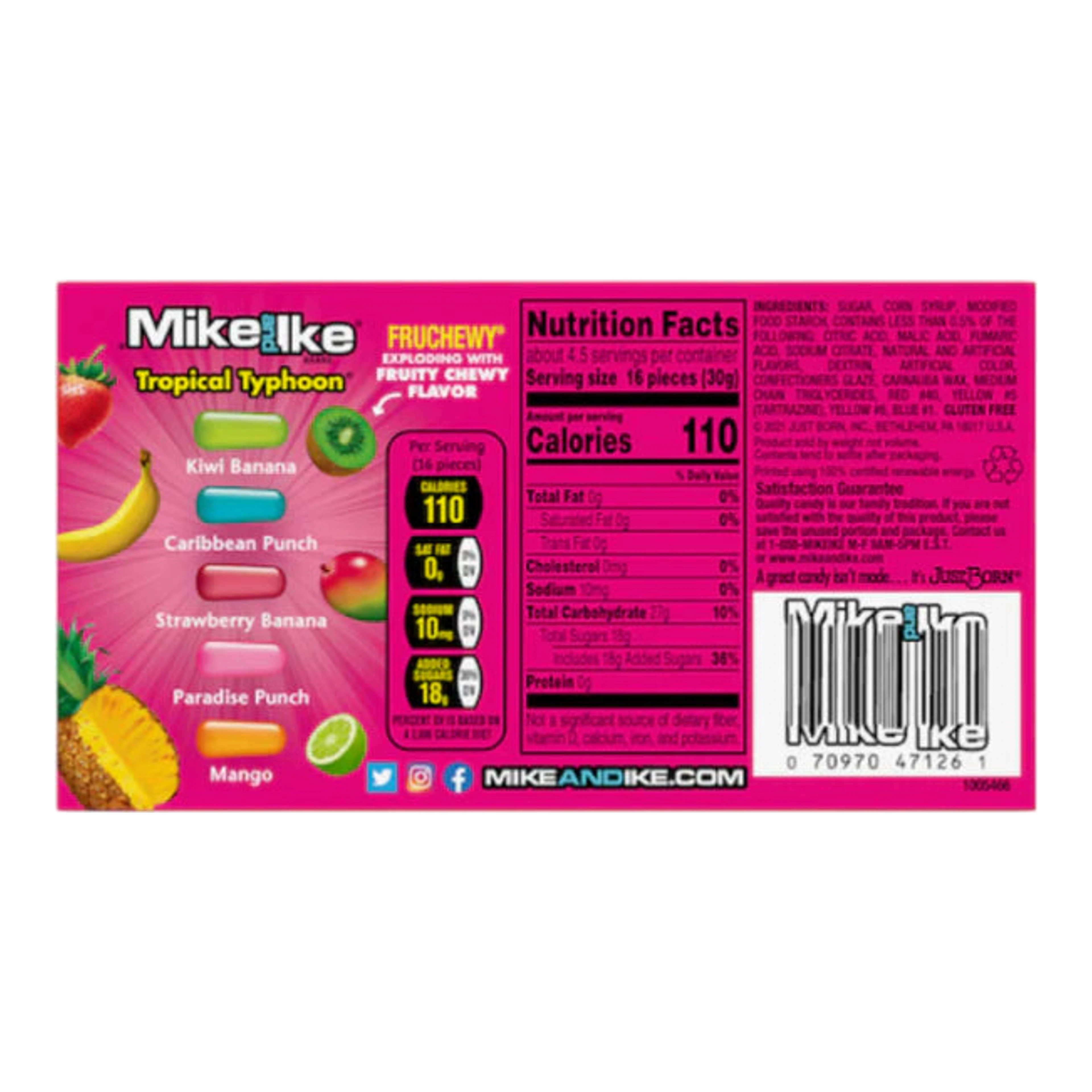 Mike & Ike Tropical Typhoon Theater Box 120 g import termékfotó Candyland Tata - 2. kép