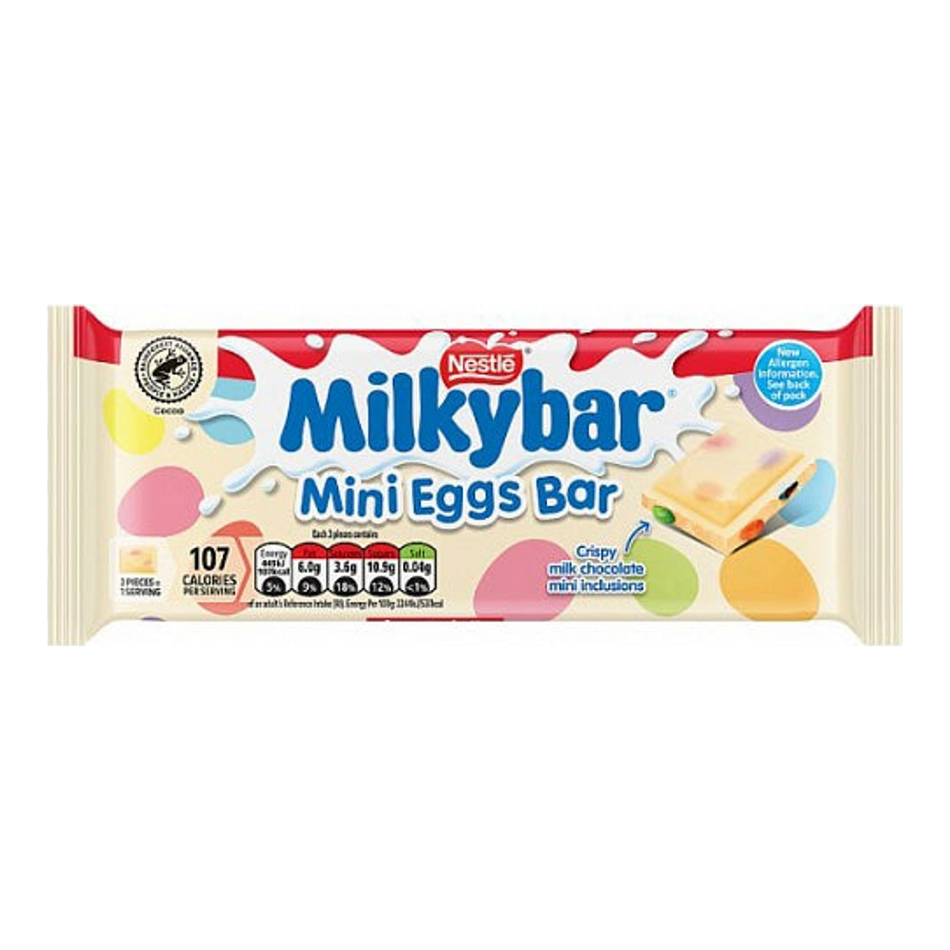 Milkybar Mini Eggs Bar 100 g - krémes fehércsoki roppanós élménnyel import termékfotó Candyland Tata