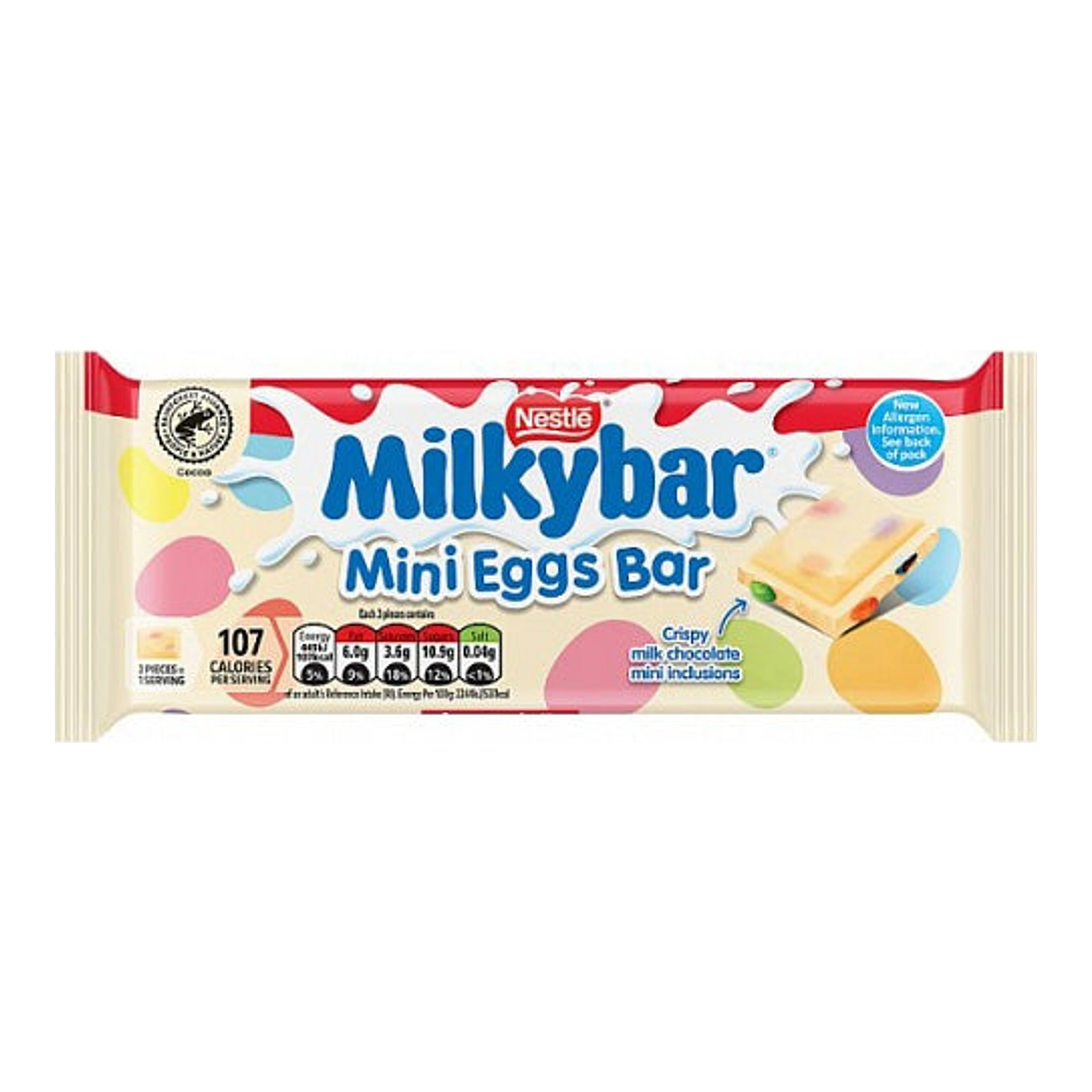 Milkybar Mini Eggs Bar 100 g - krémes fehércsoki roppanós élménnyel import termékfotó Candyland Tata