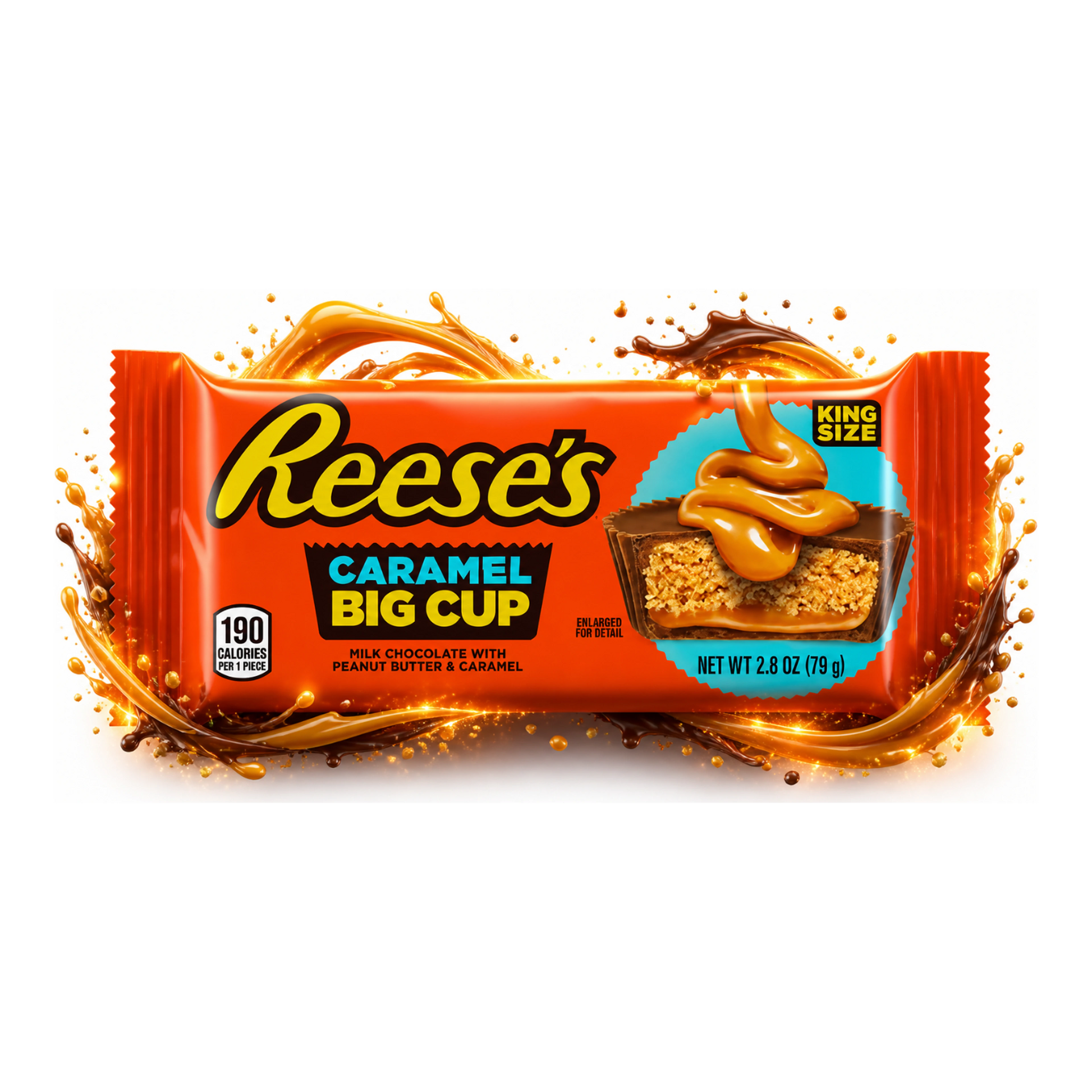 Reese’s Caramel Big Cup 79 g - Mogyoróvajas csoki karamell töltettel import termékfotó Candyland Tata - 2. kép