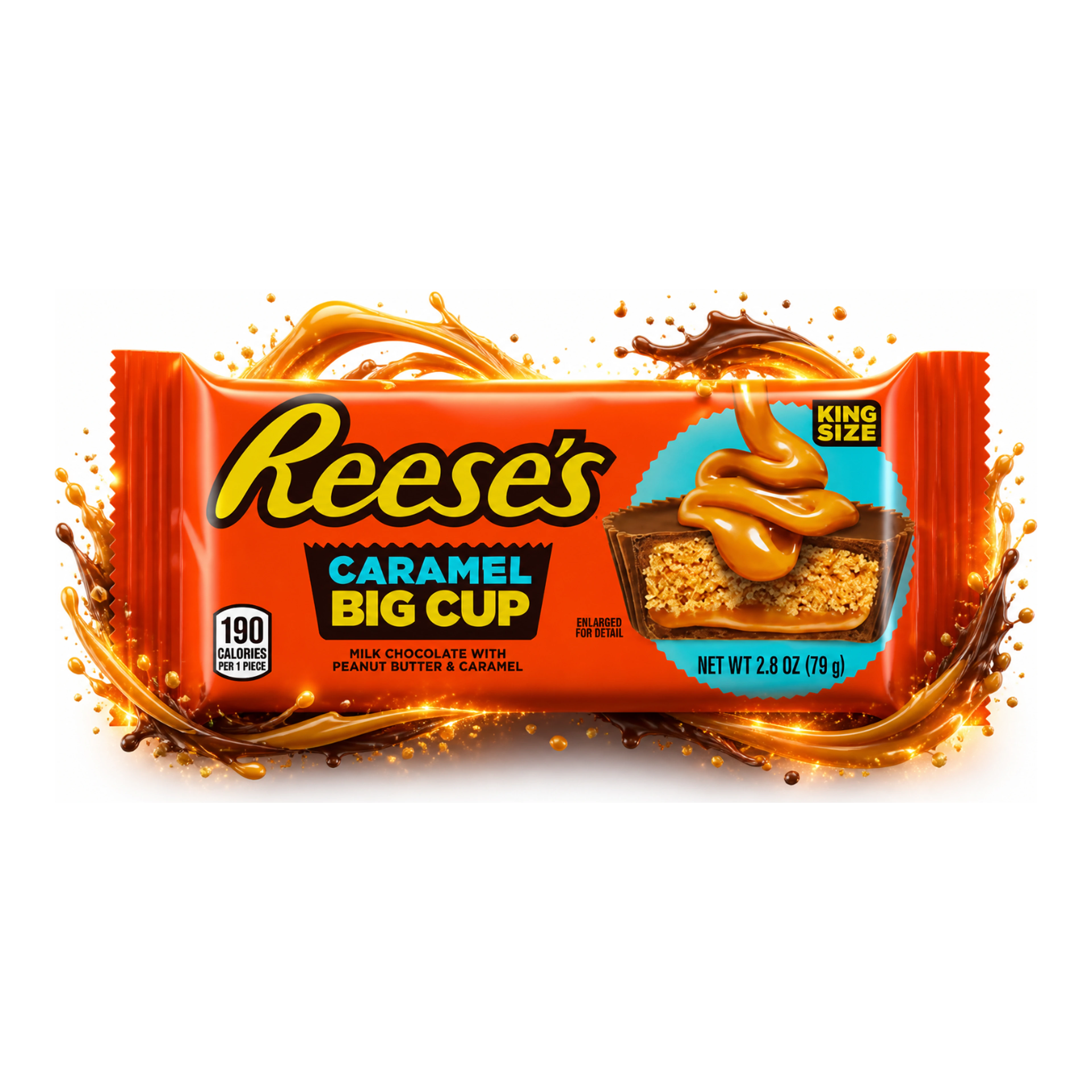 Reese’s Caramel Big Cup 79 g - Mogyoróvajas csoki karamell töltettel import termékfotó Candyland Tata - 2. kép