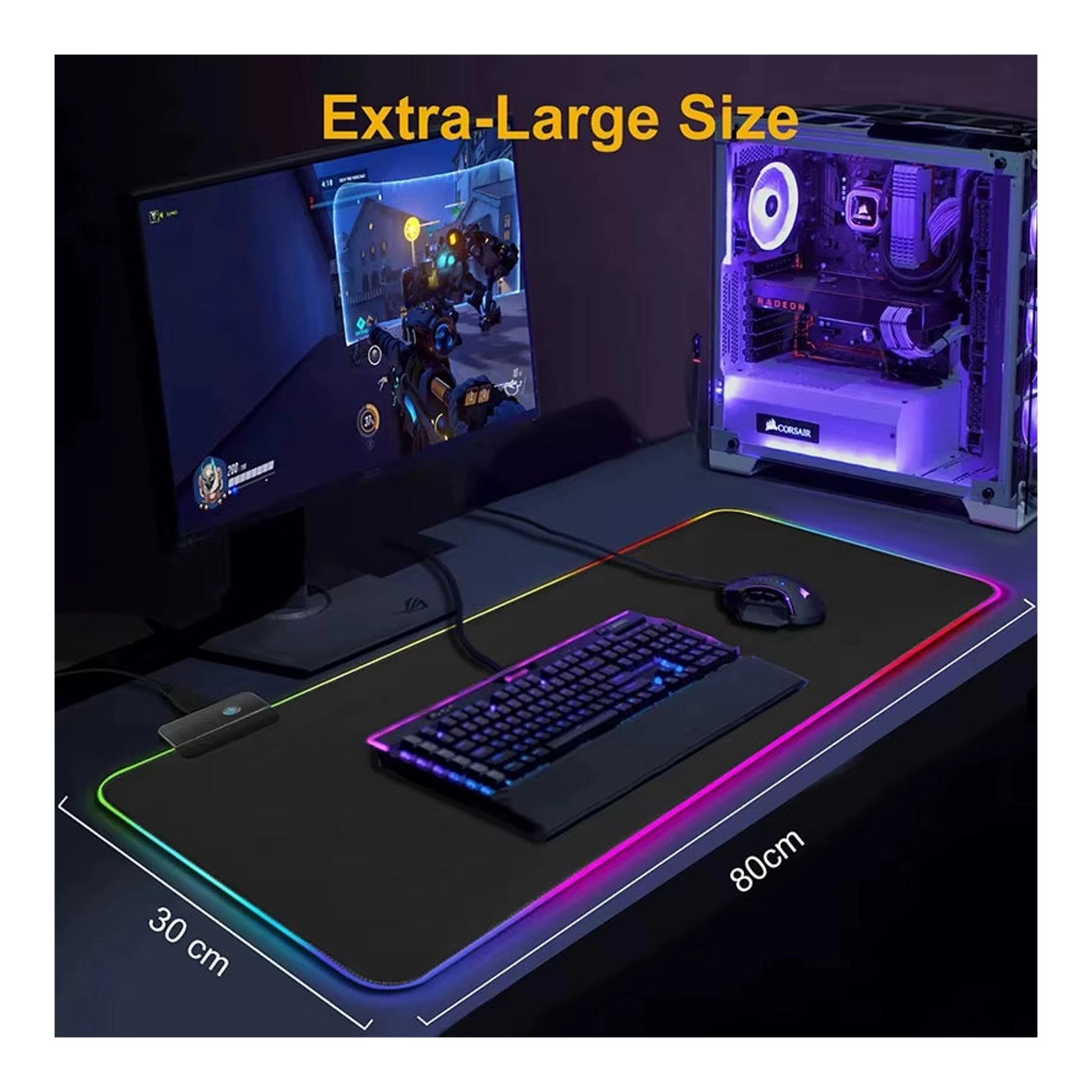 RGB gamer egérpad LED világítással import termékfotó Candyland Tata - 7. kép