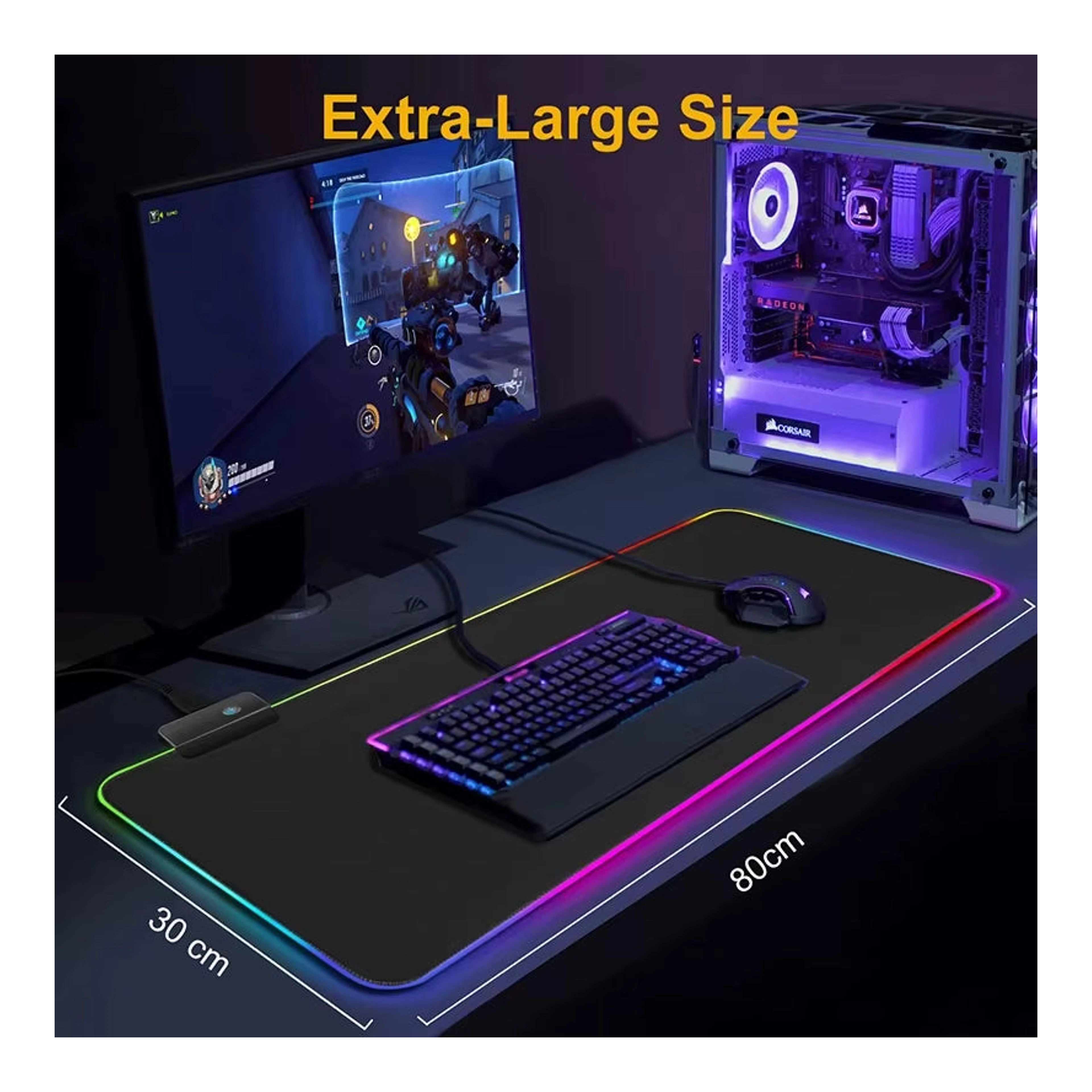 RGB gamer egérpad LED világítással import termékfotó Candyland Tata - 7. kép