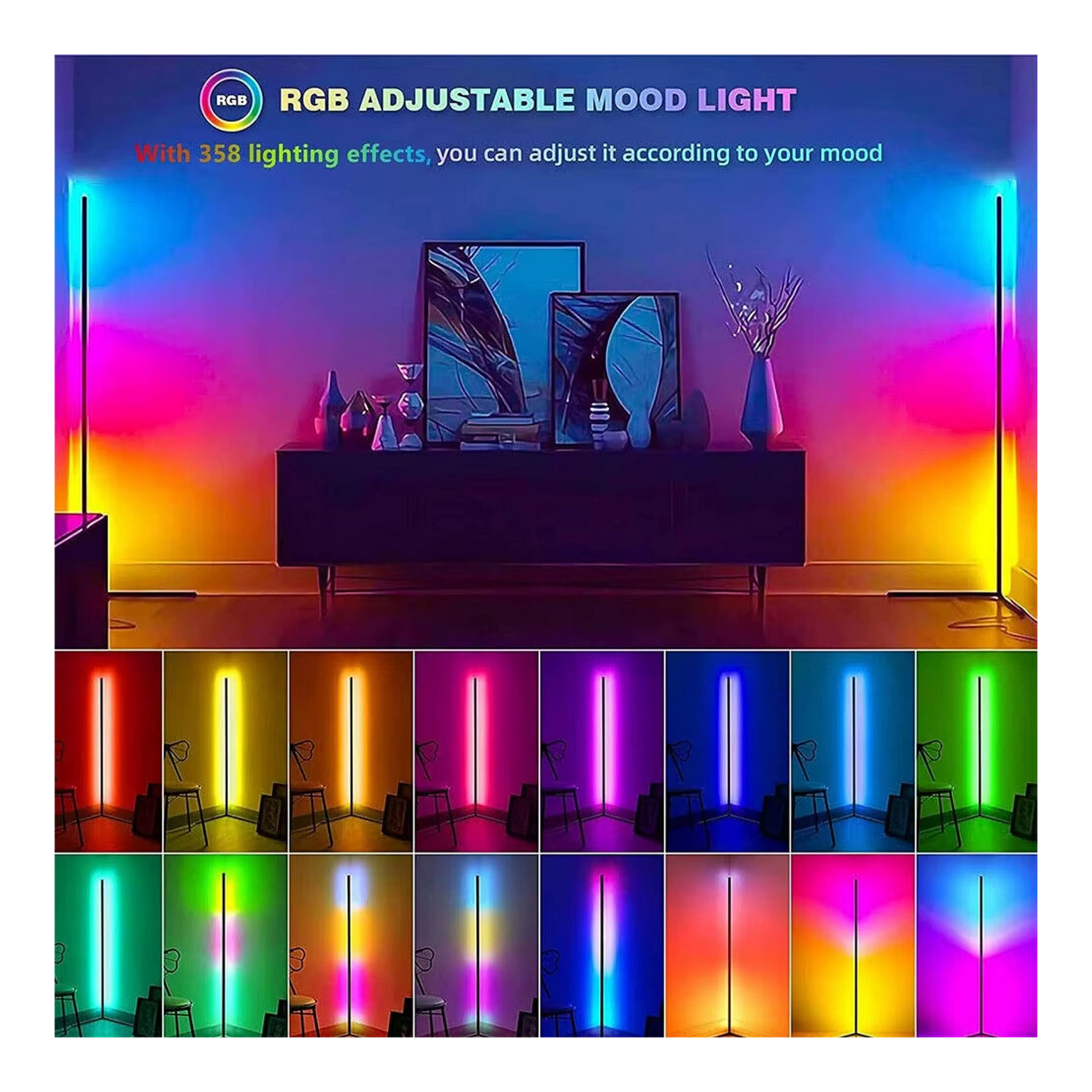 RGB sarok állólámpa gamer szobába import termékfotó Candyland Tata - 6. kép