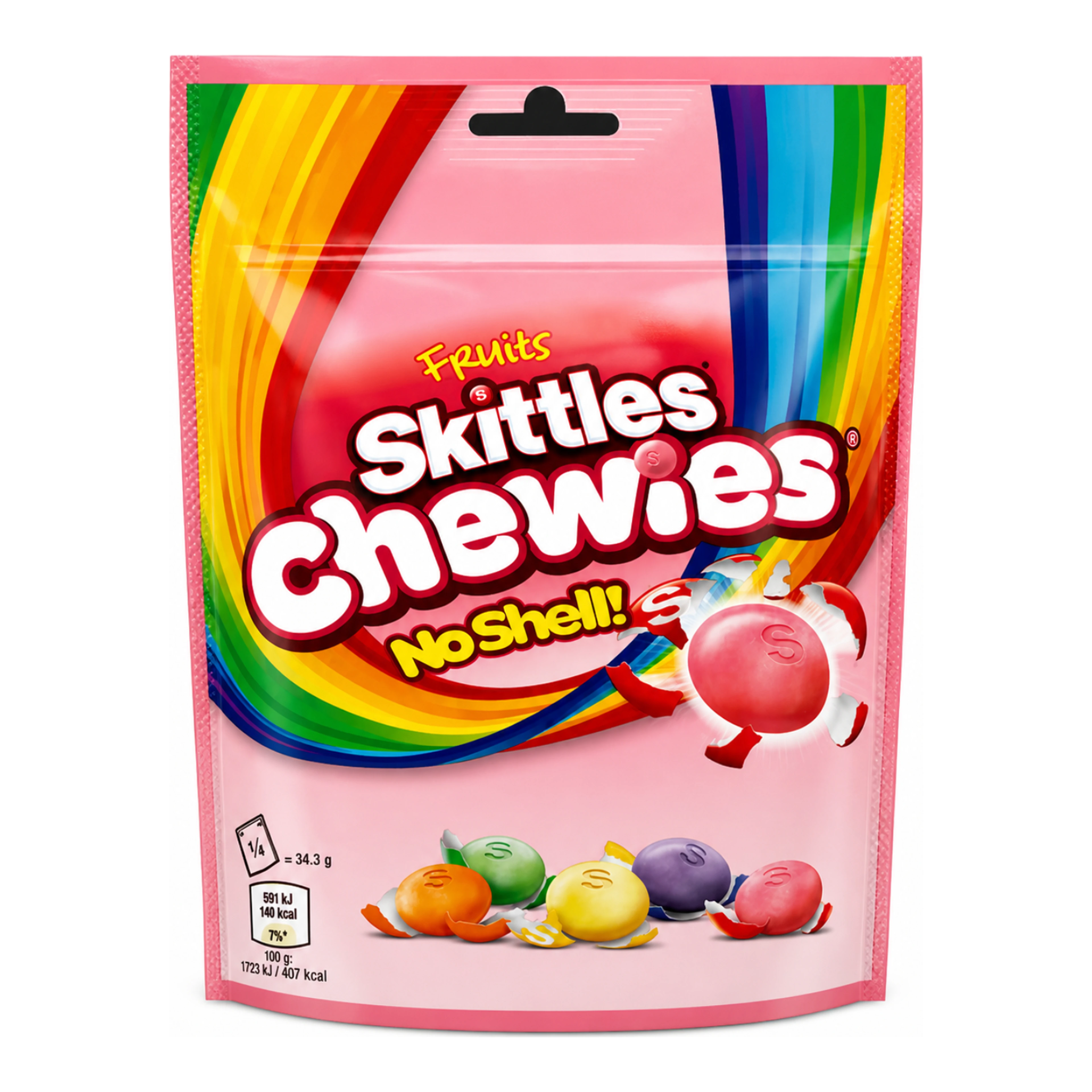 Skittles Chewies No Shell 137 g - Rágós Skittles cukorka héj nélkül import termékfotó Candyland Tata