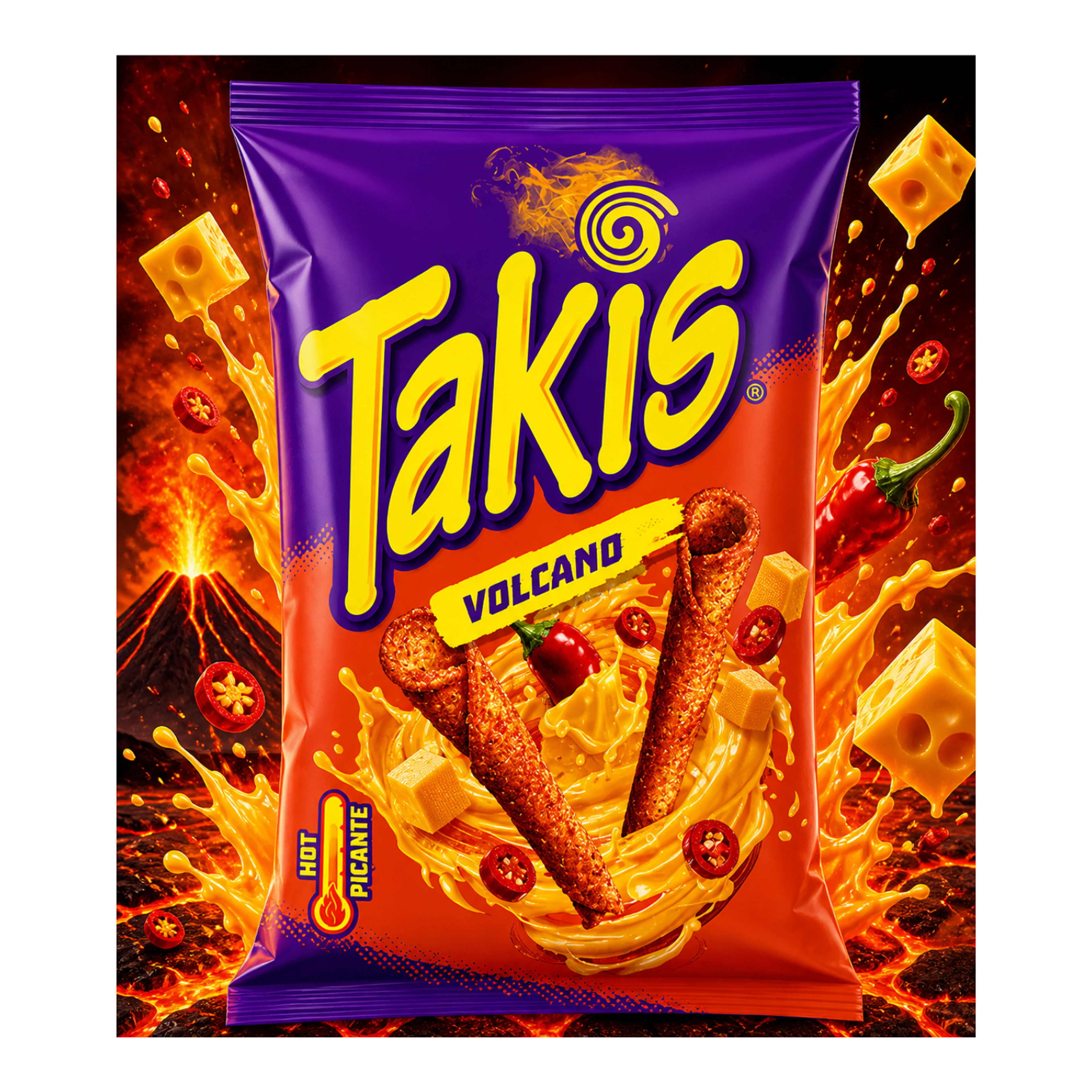 Takis Volcano Tortilla Chips import termékfotó Candyland Tata - 2. kép