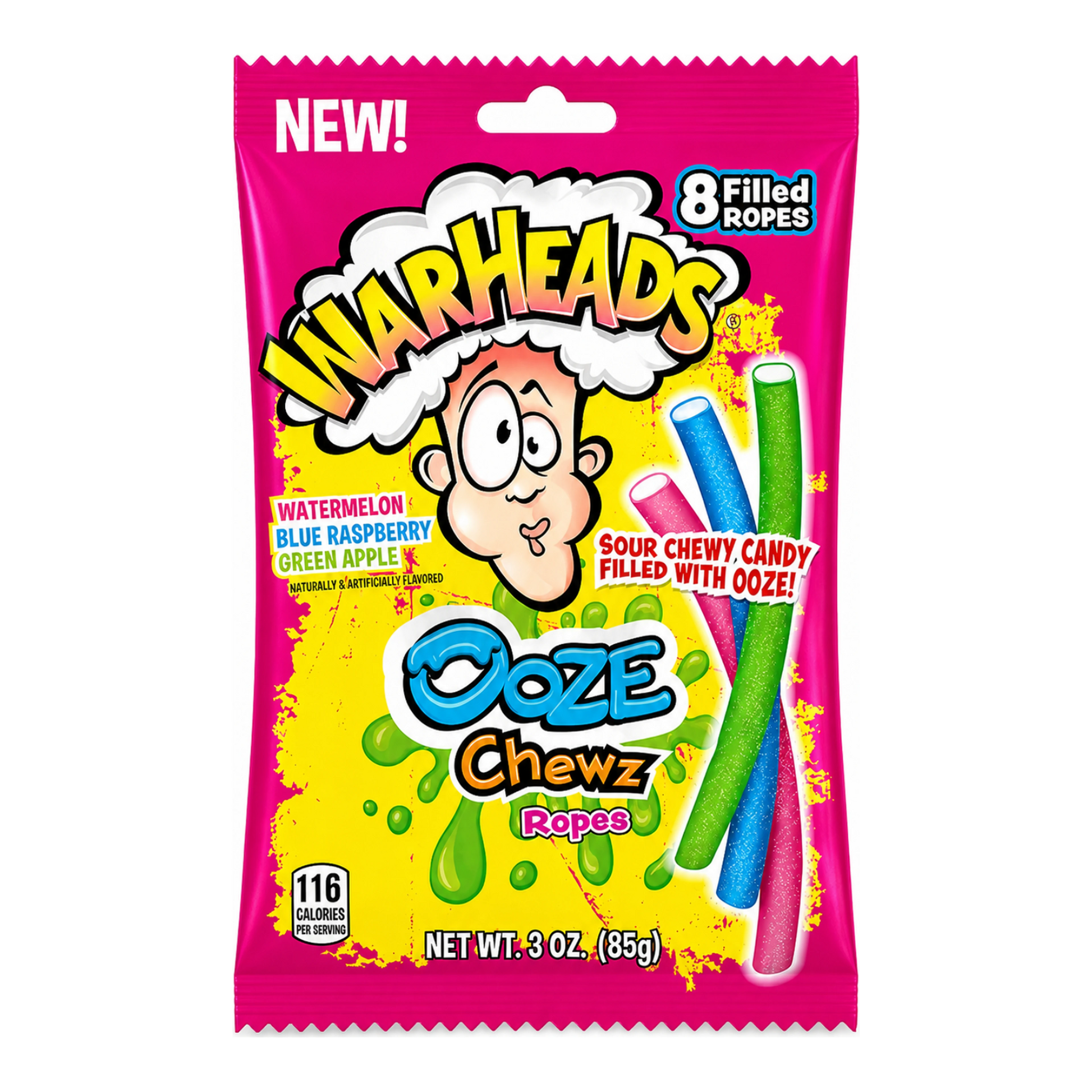 Warheads Ooze Chewz Ropes 85 g import termékfotó Candyland Tata
