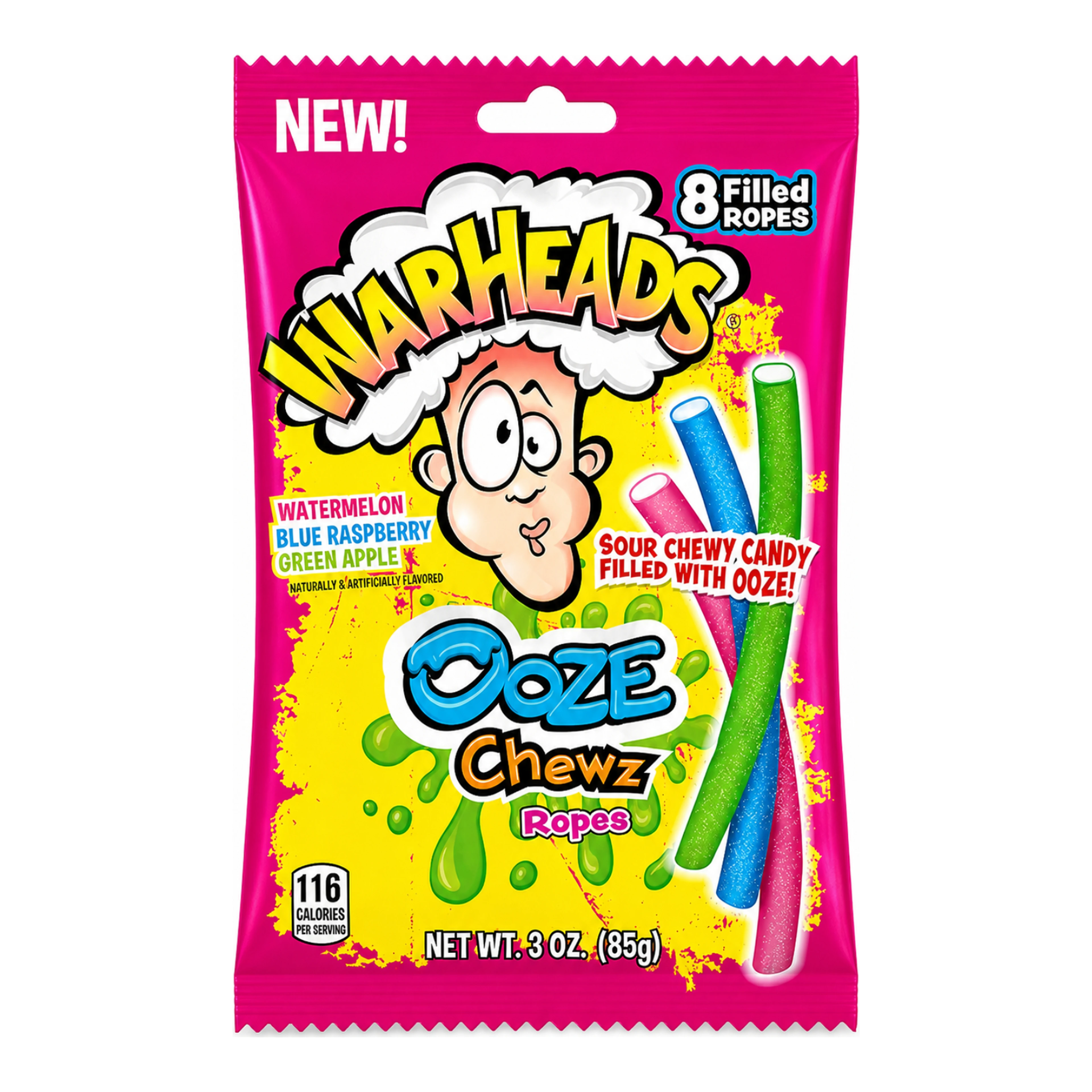 Warheads Ooze Chewz Ropes 85 g import termékfotó Candyland Tata