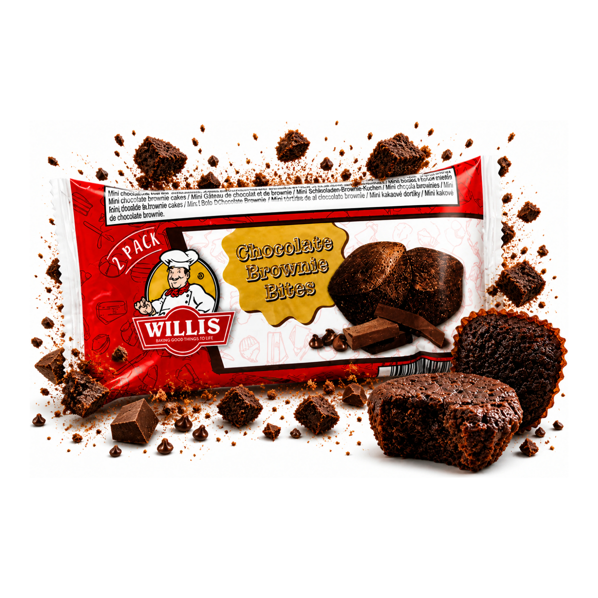 Willis Chocolate Brownie Bites 2 Pack - Puha csokis brownie falatok import termékfotó Candyland Tata - 2. kép