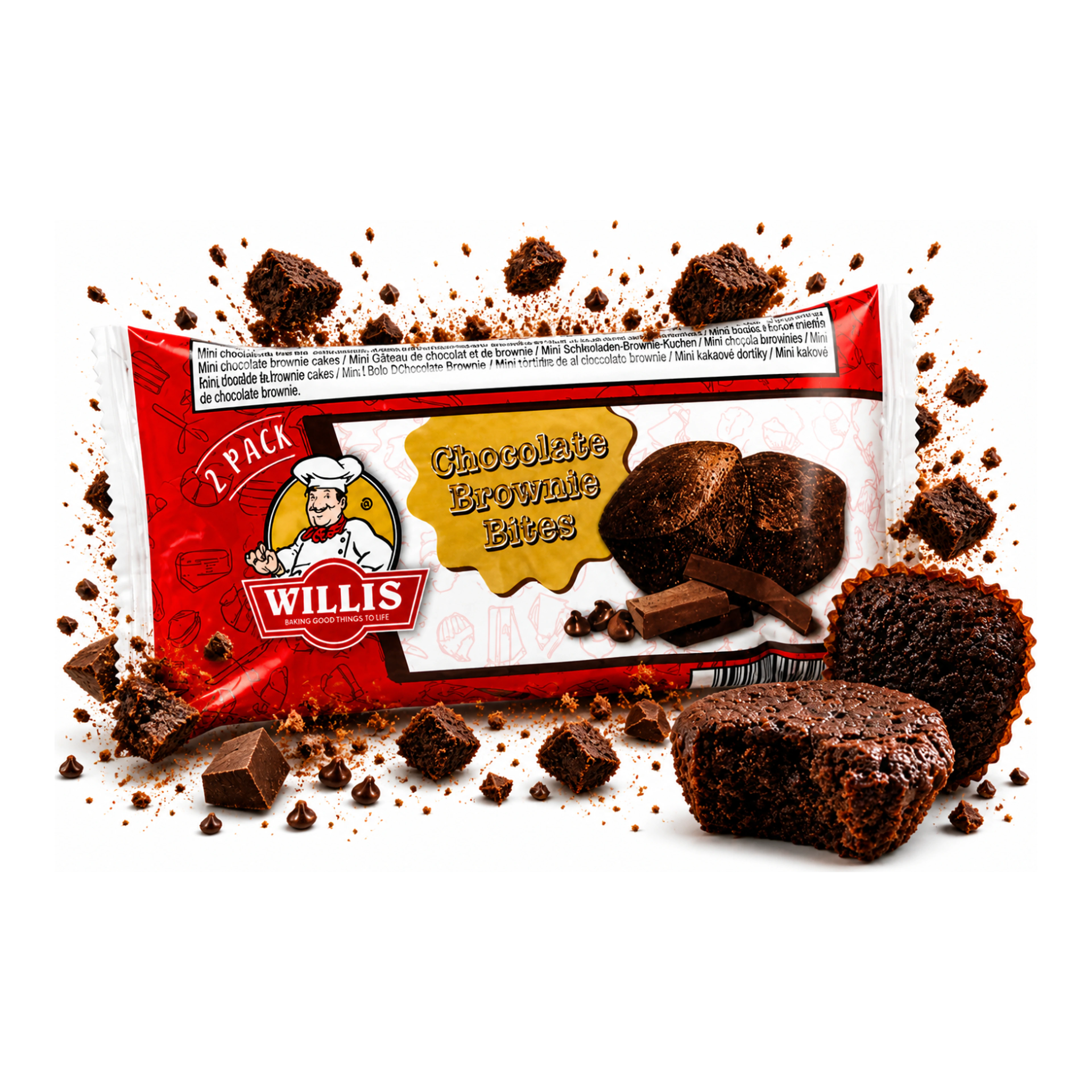 Willis Chocolate Brownie Bites 2 Pack - Puha csokis brownie falatok import termékfotó Candyland Tata - 2. kép