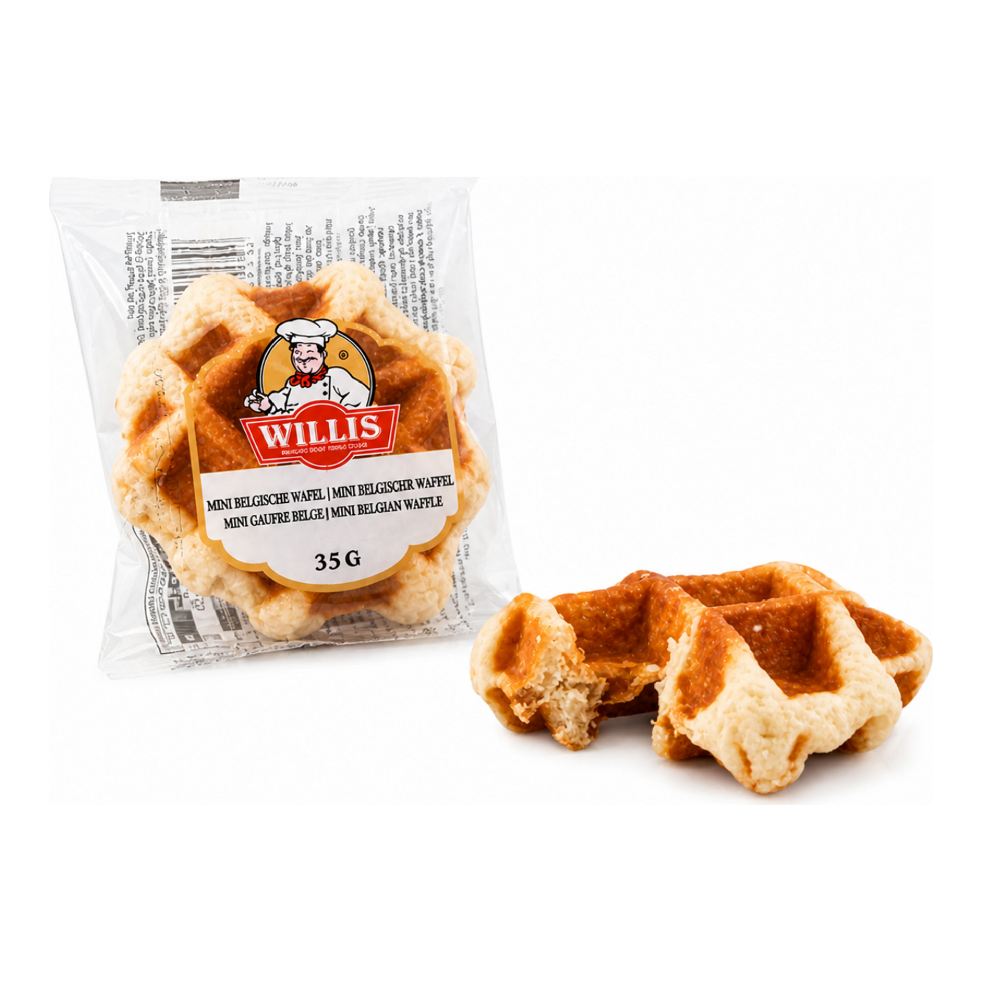 Willis Mini Belga Waffel 35 g - Puha karamellizált mini gofri import termékfotó Candyland Tata
